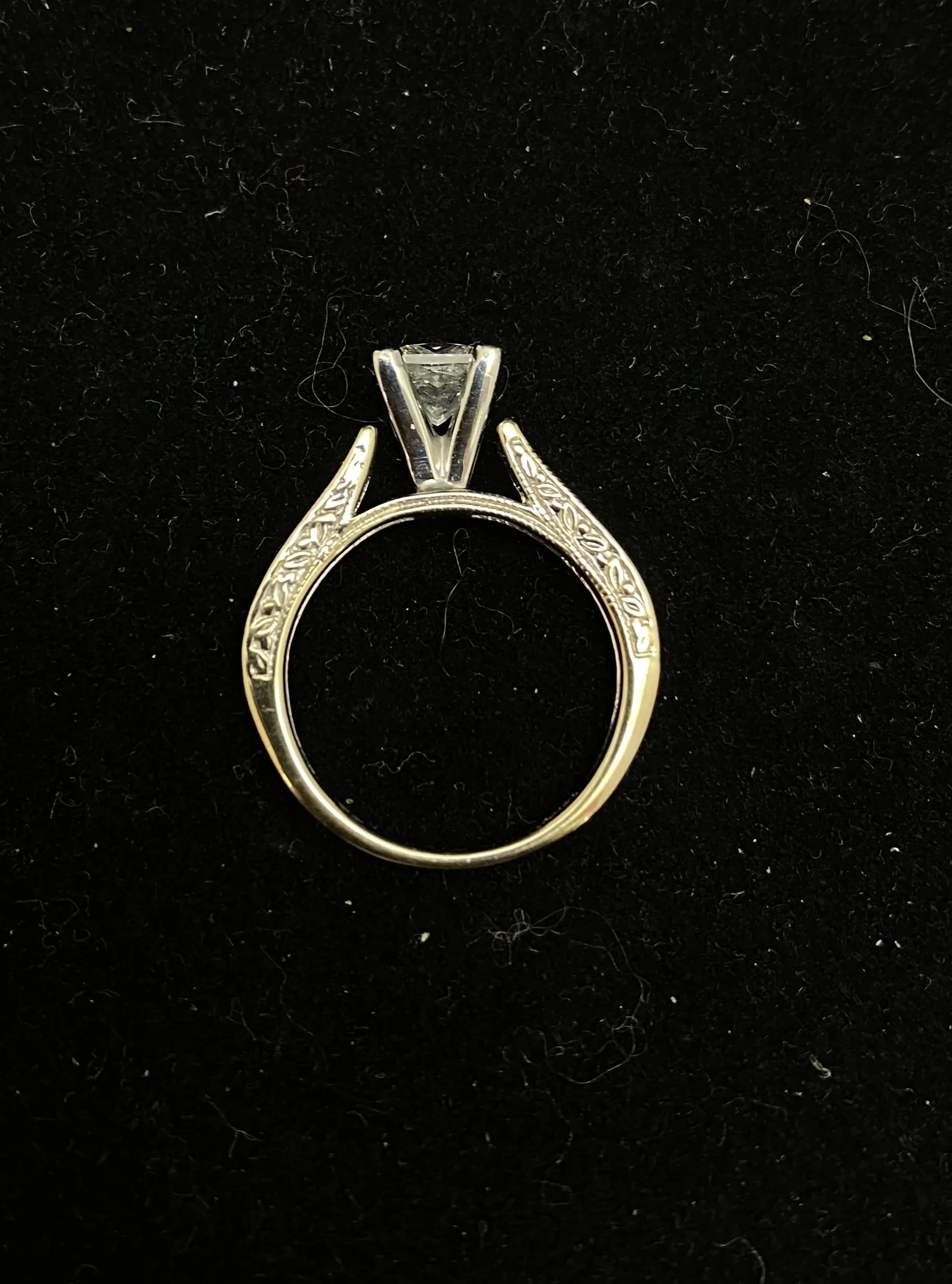 1.10 ct Diamond Filigree Design Engagement Ring in Solid WG - $20K APR w/ CoA!!!