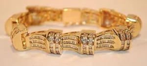 12 Carat Vintage Diamond Bracelet in Yellow Gold - $30K VALUE