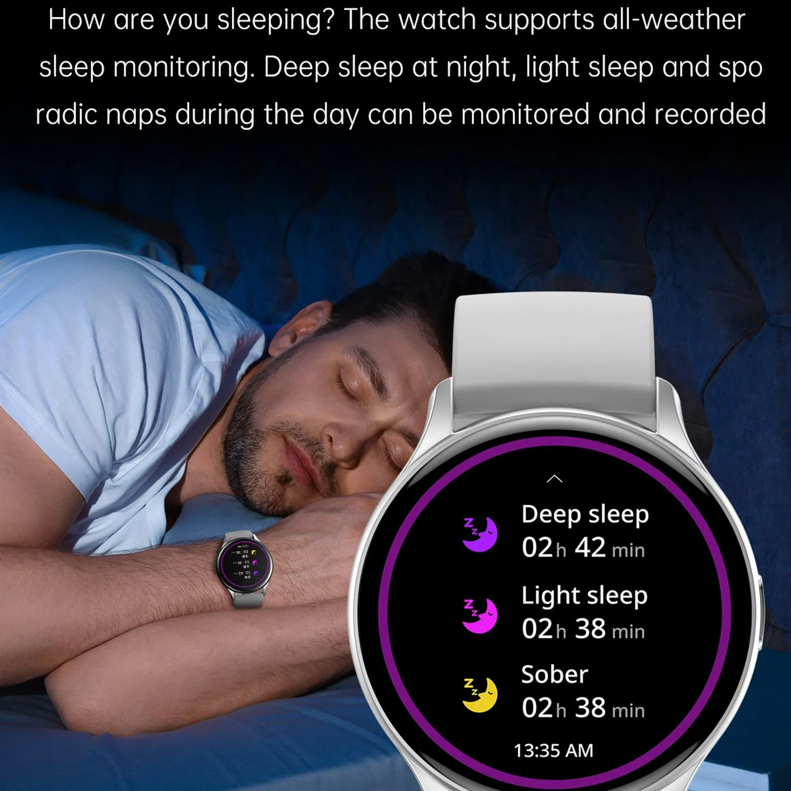 1.43 Inch Bt5.0 Ip67 Sport Smart Watch Support Bluetooth Call / Message Notification / Heart Rate / Blood Pressure Health Monitor