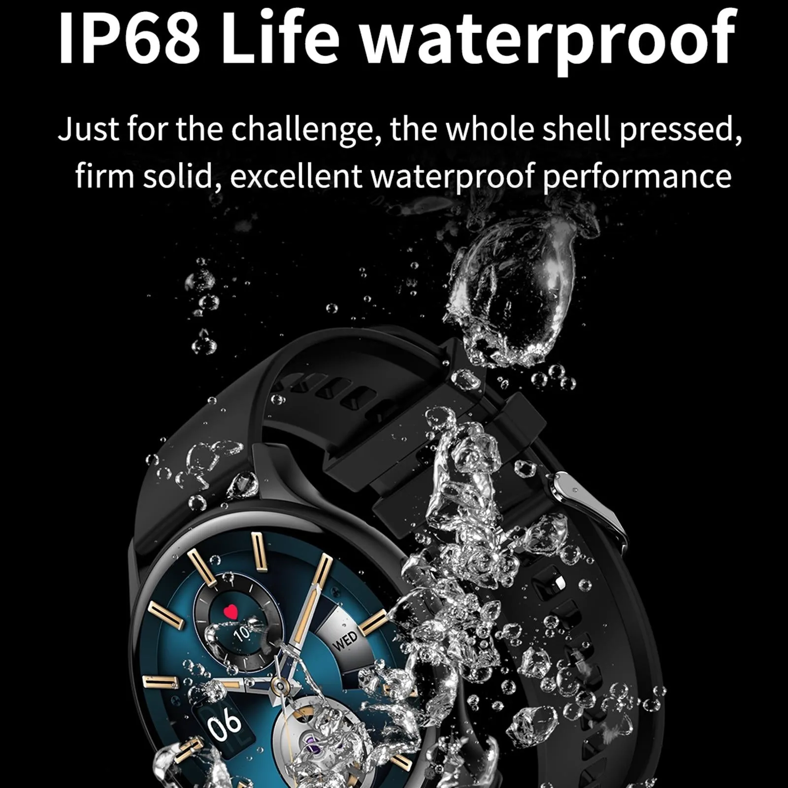 1.43 Inch Bt5.0 Ip67 Sport Smart Watch Support Bluetooth Call / Message Notification / Heart Rate / Blood Pressure Health Monitor