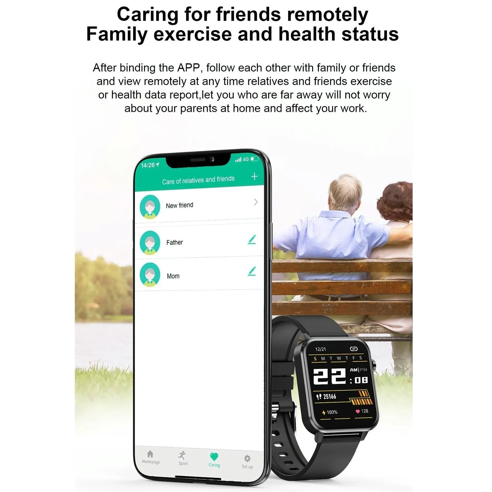 1.7 Inch Tft Colour Screen Ip68 Waterproof Smart Watch Support Blood Oxygen Monitoring / Body Temperature Monitoring / Ai Medical Diagnosis - Leather Strap