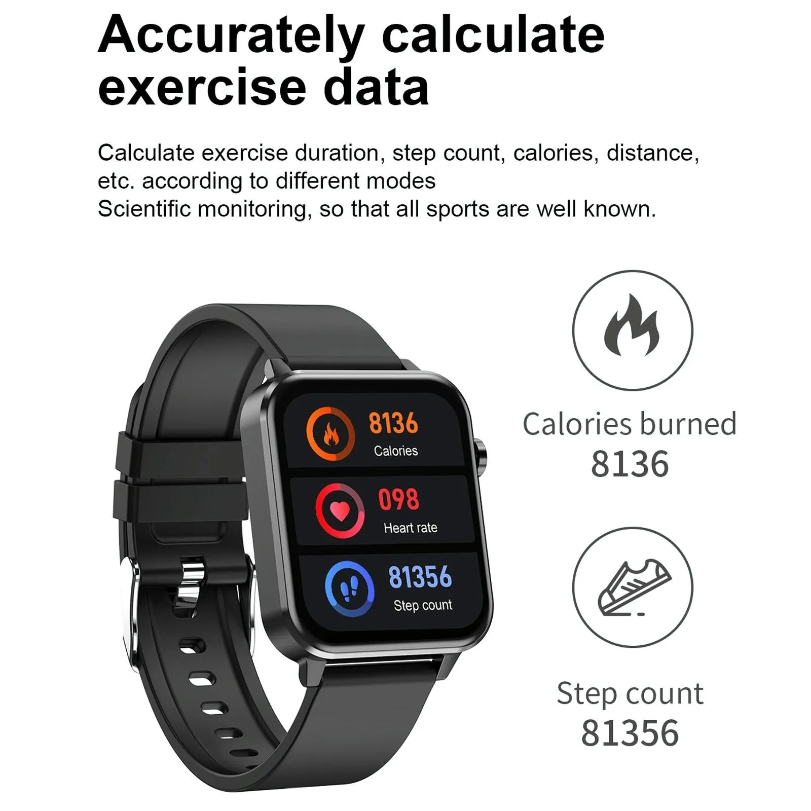 1.7 Inch Tft Colour Screen Ip68 Waterproof Smart Watch Support Blood Oxygen Monitoring / Body Temperature Monitoring / Ai Medical Diagnosis - Leather Strap