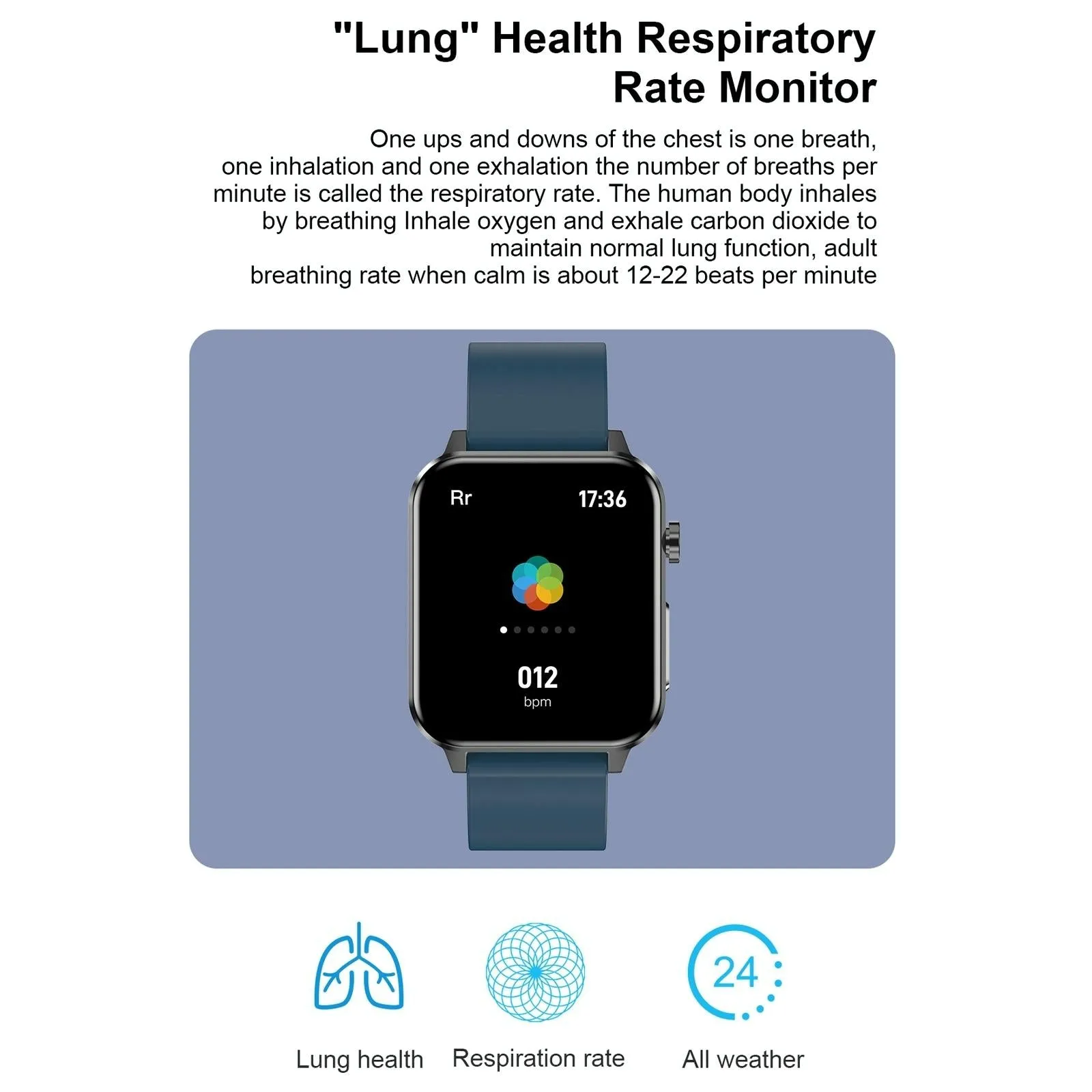1.7 Inch Tft Colour Screen Ip68 Waterproof Smart Watch Support Blood Oxygen Monitoring / Body Temperature Monitoring / Ai Medical Diagnosis - Leather Strap