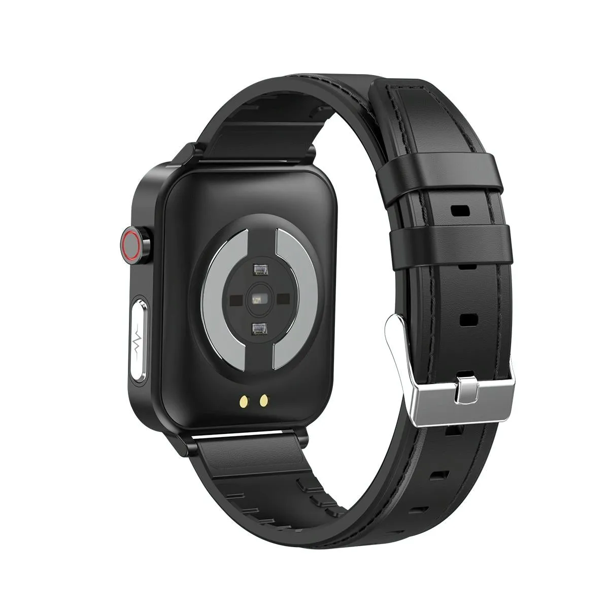 1.7 Inch Tft Colour Screen Ip68 Waterproof Smart Watch Support Blood Oxygen Monitoring / Body Temperature Monitoring / Ai Medical Diagnosis - Leather Strap