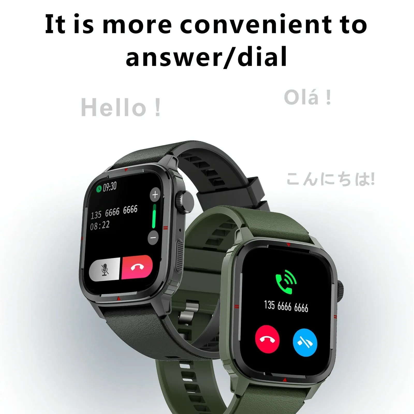 1.7 Inch Tft Hd Screen Smart Watch Support Bluetooth Calling / Blood Pressure Monitoring