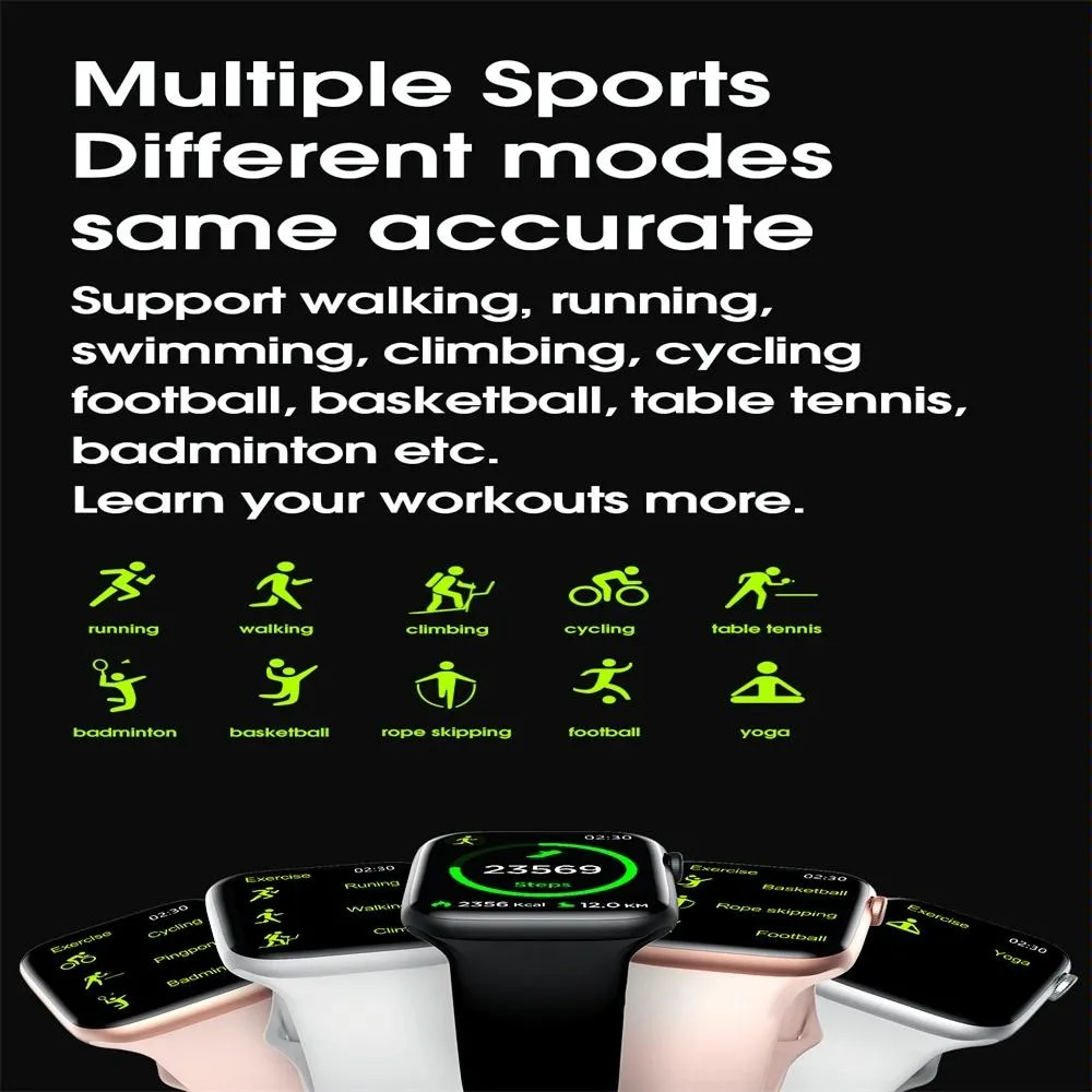 1.75 Inch Ips Smart Watch Waterproof Temp / Heart / Bp / Sleep Monitoring