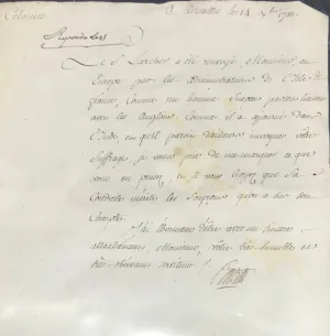 1781 French Espionage Letter - $3K Appraisal Value w/ CoA!