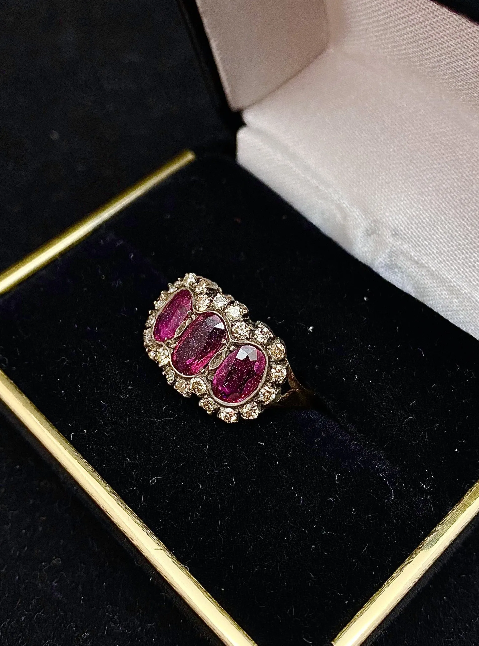1880's Victorian Design 18K Rose and White Gold 3 Ct. Ruby & 1 Ct. Diamond Ring - $30K Appraisal Value w/CoA!