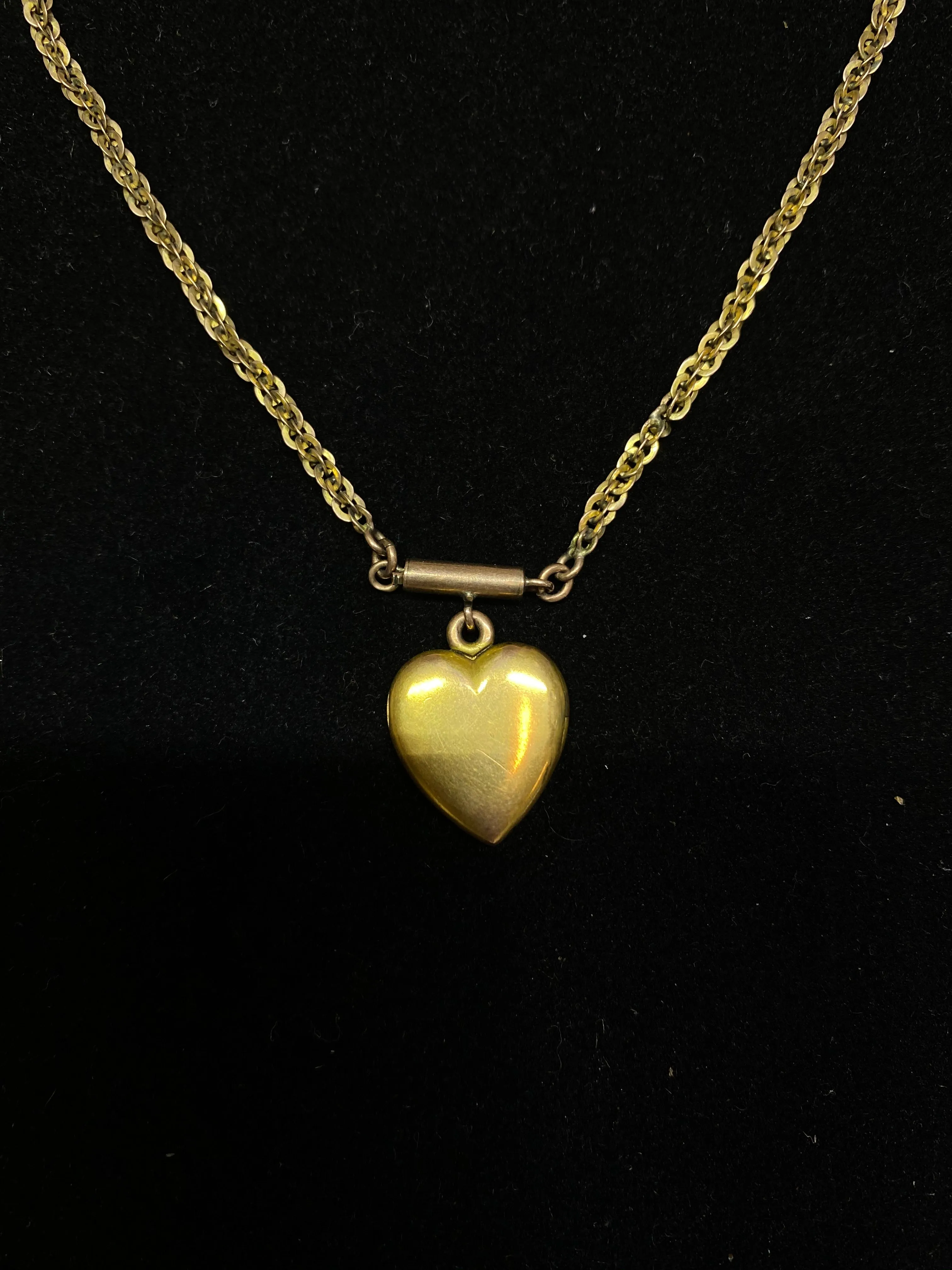 1880’s Vintage Solid Yellow Gold with Diamond Heart Necklace - $5K Appraisal Value w/CoA}