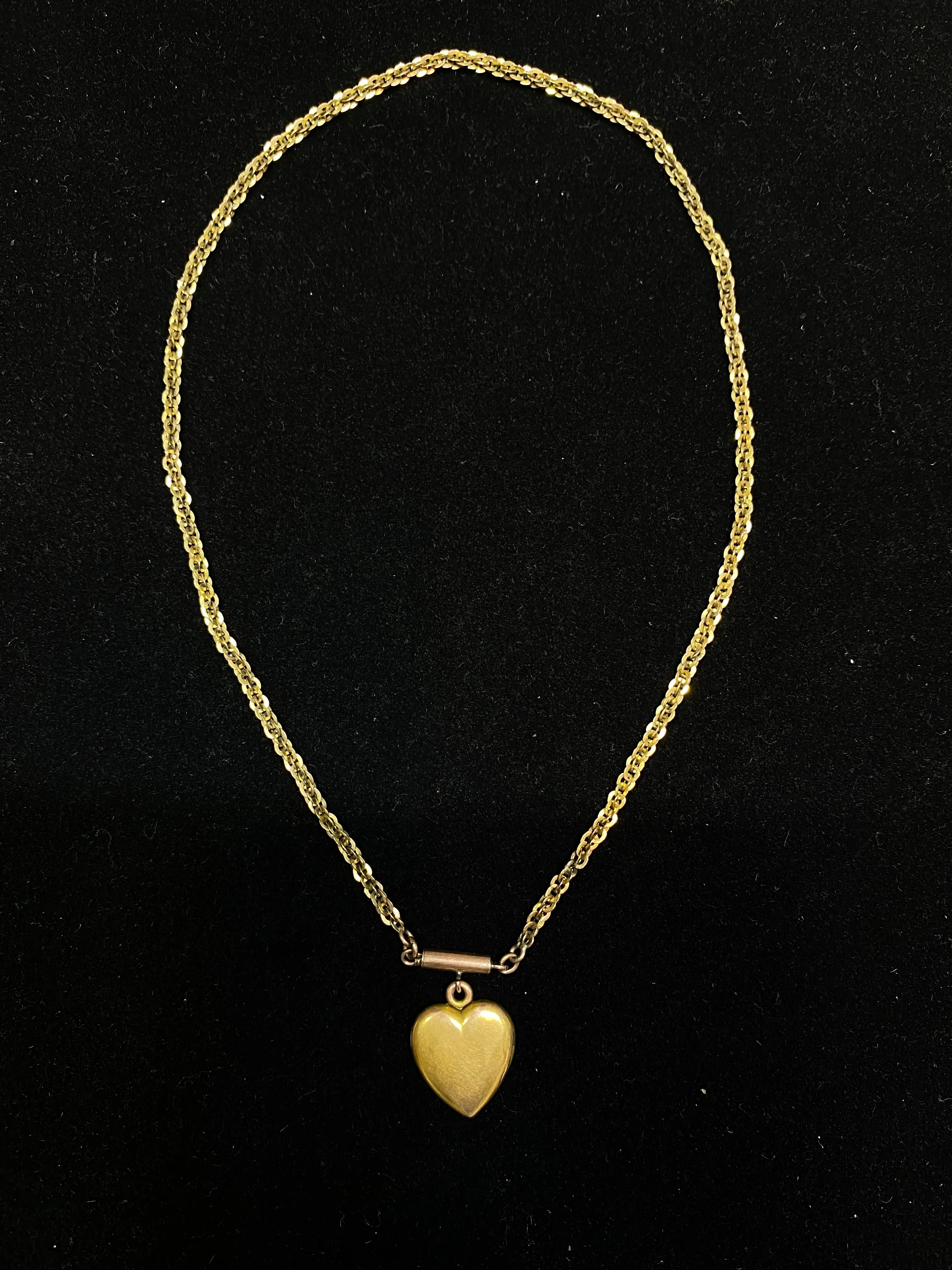 1880’s Vintage Solid Yellow Gold with Diamond Heart Necklace - $5K Appraisal Value w/CoA}