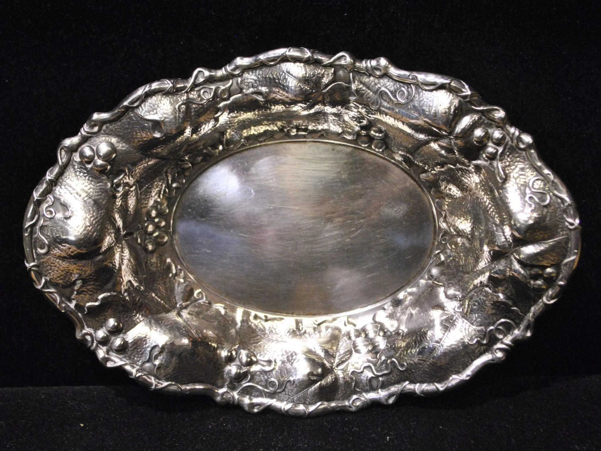 1906 Antique Small Serving Dish, Sterling Silver, Vine Filigree, Whiting Manufacturing Co - $4K VALUE*