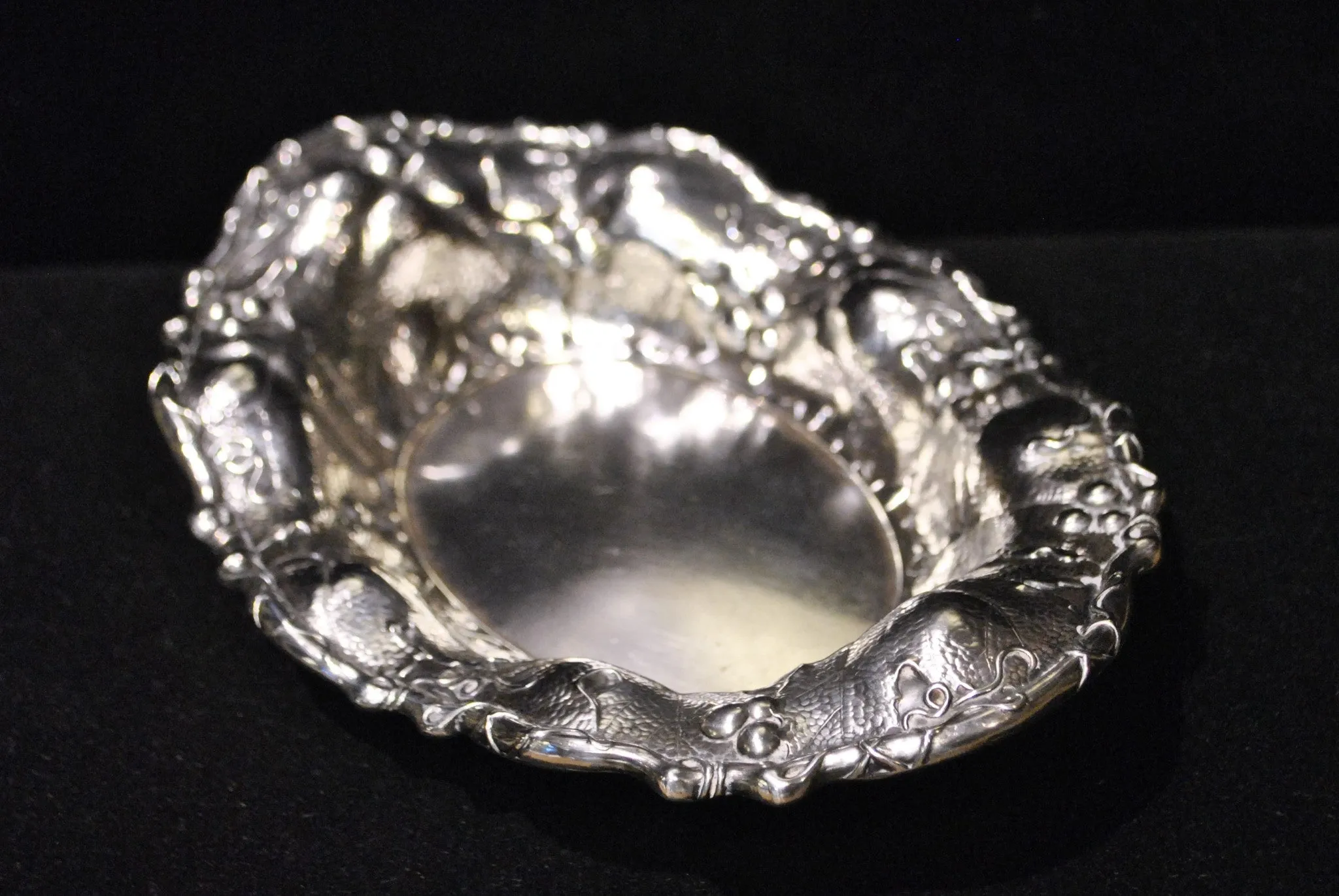 1906 Antique Small Serving Dish, Sterling Silver, Vine Filigree, Whiting Manufacturing Co - $4K VALUE*