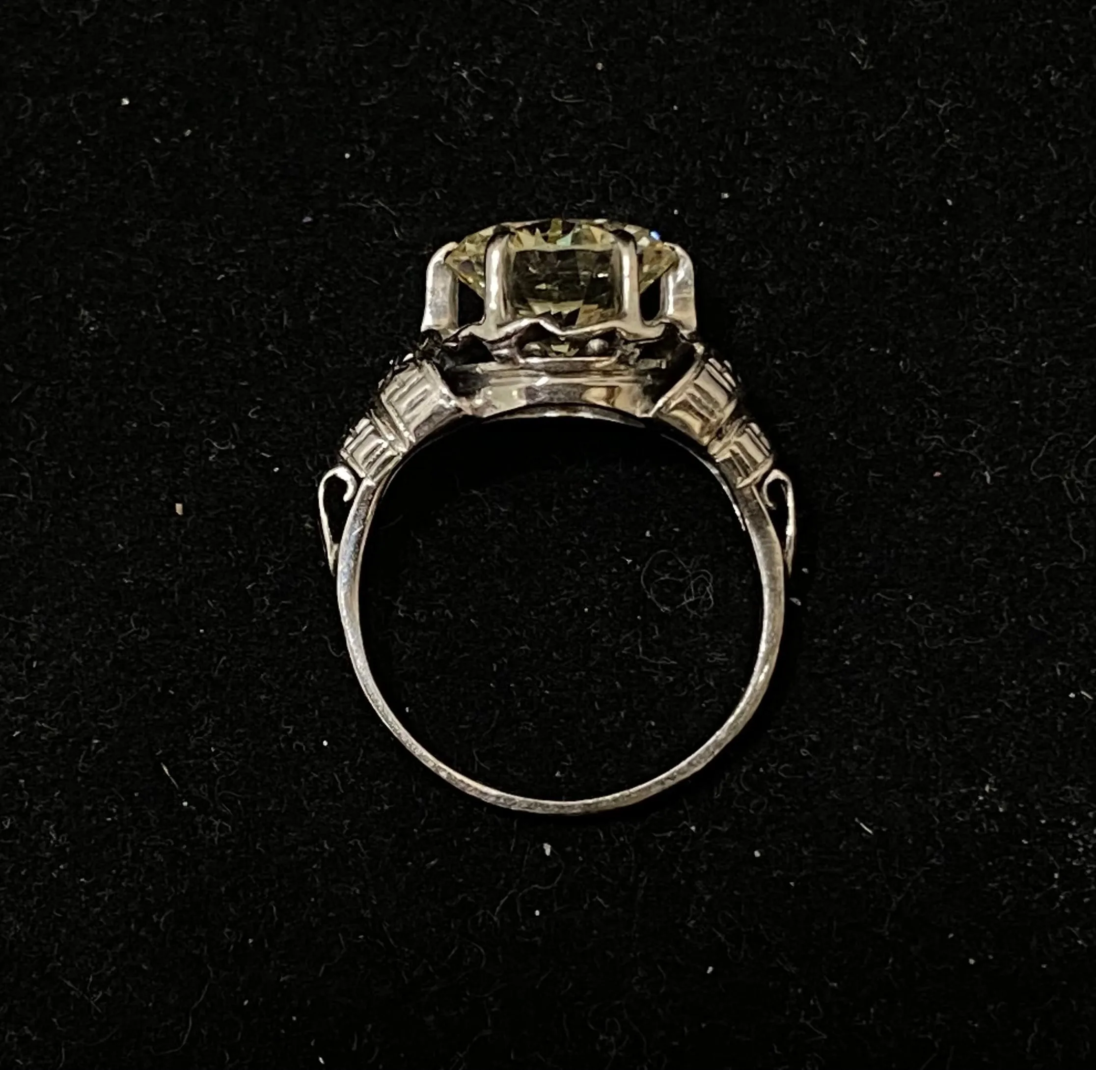 1920s Antique 18K White Gold 2.75 Ct. Diamond Ring - $80K Appraisal Value w/CoA}
