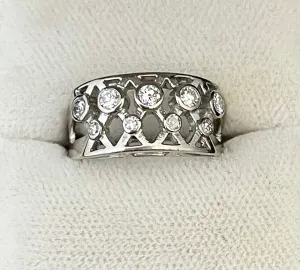 1920s Antique Design 18KWG with 9 Diamonds - $6K Appraisal Value w/ CoA!