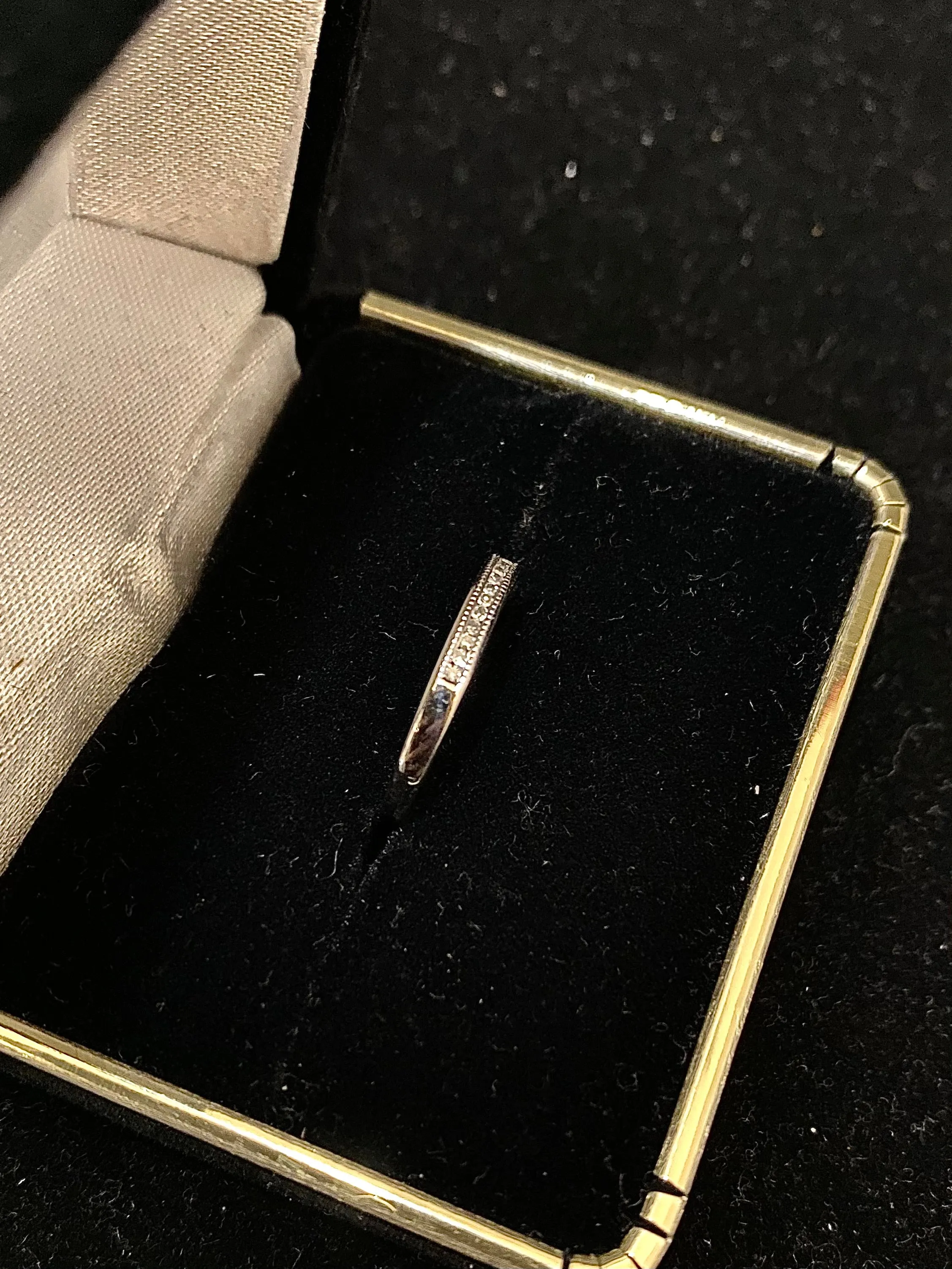 1920's Antique Design Platinum Channel Set 12 Diamonds Ring - $4K Appraisal Value w/CoA}a