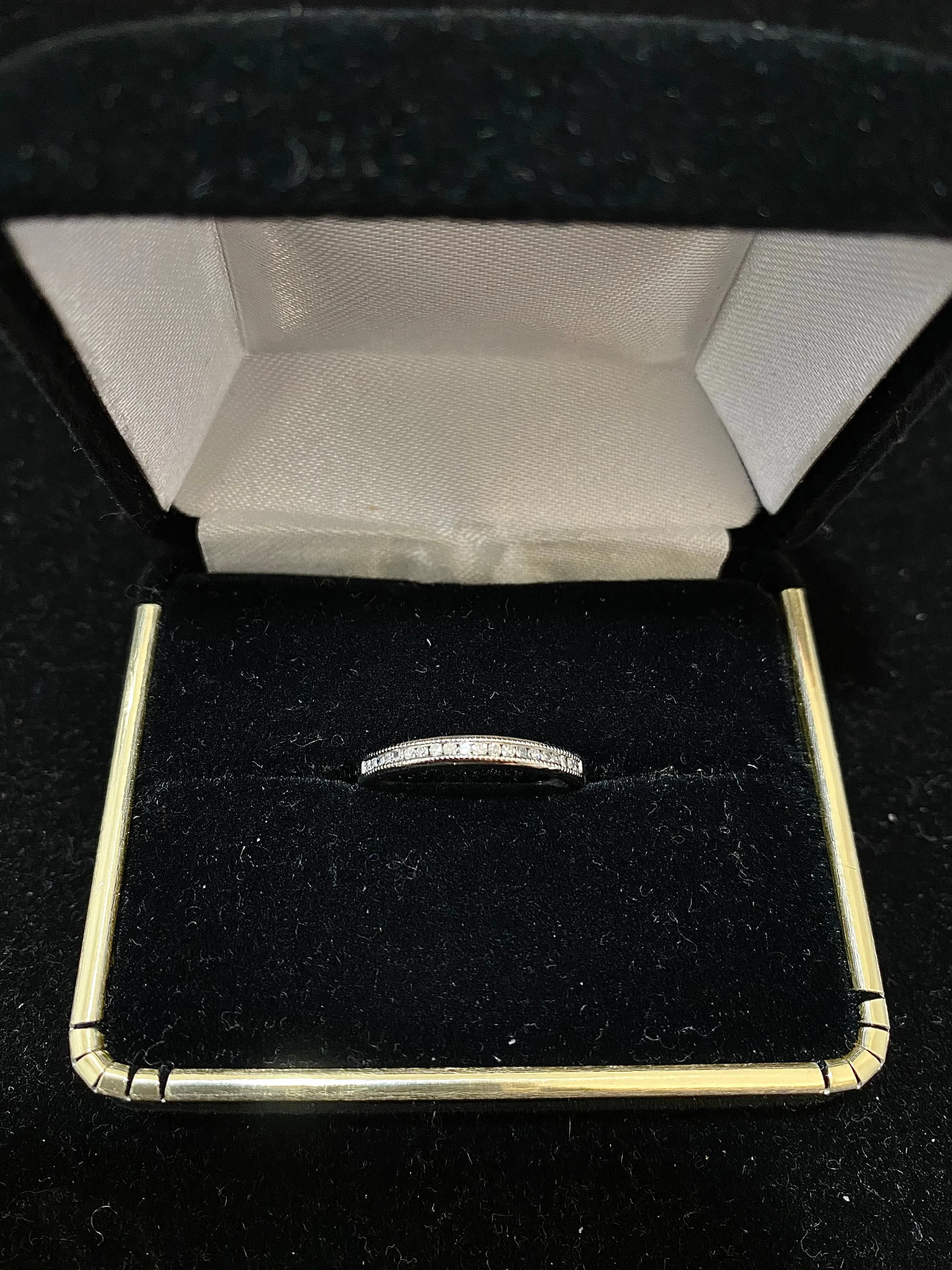 1920's Antique Design Platinum Channel Set 12 Diamonds Ring - $4K Appraisal Value w/CoA}a