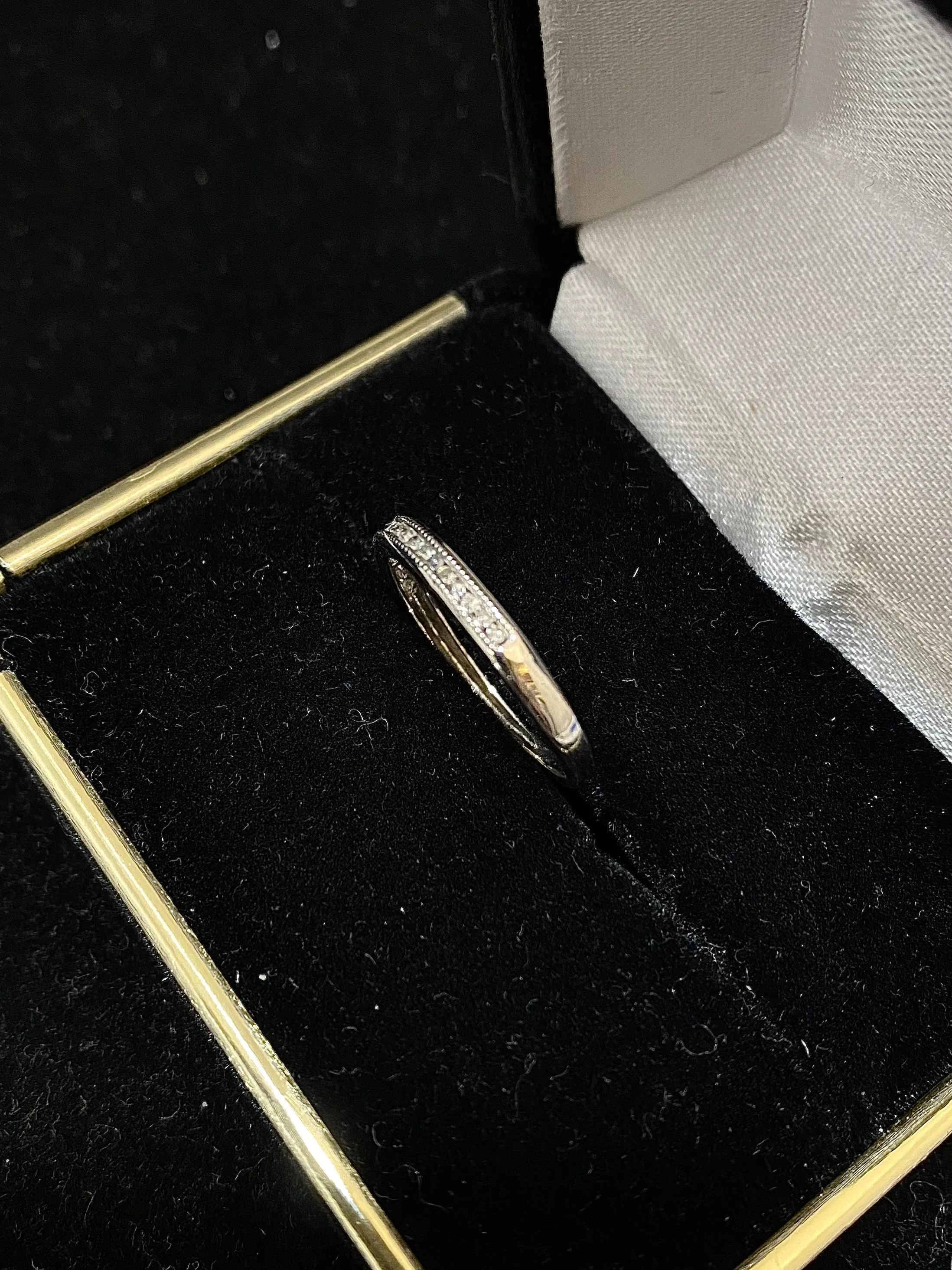 1920's Antique Design Platinum Channel Set 12 Diamonds Ring - $4K Appraisal Value w/CoA}a