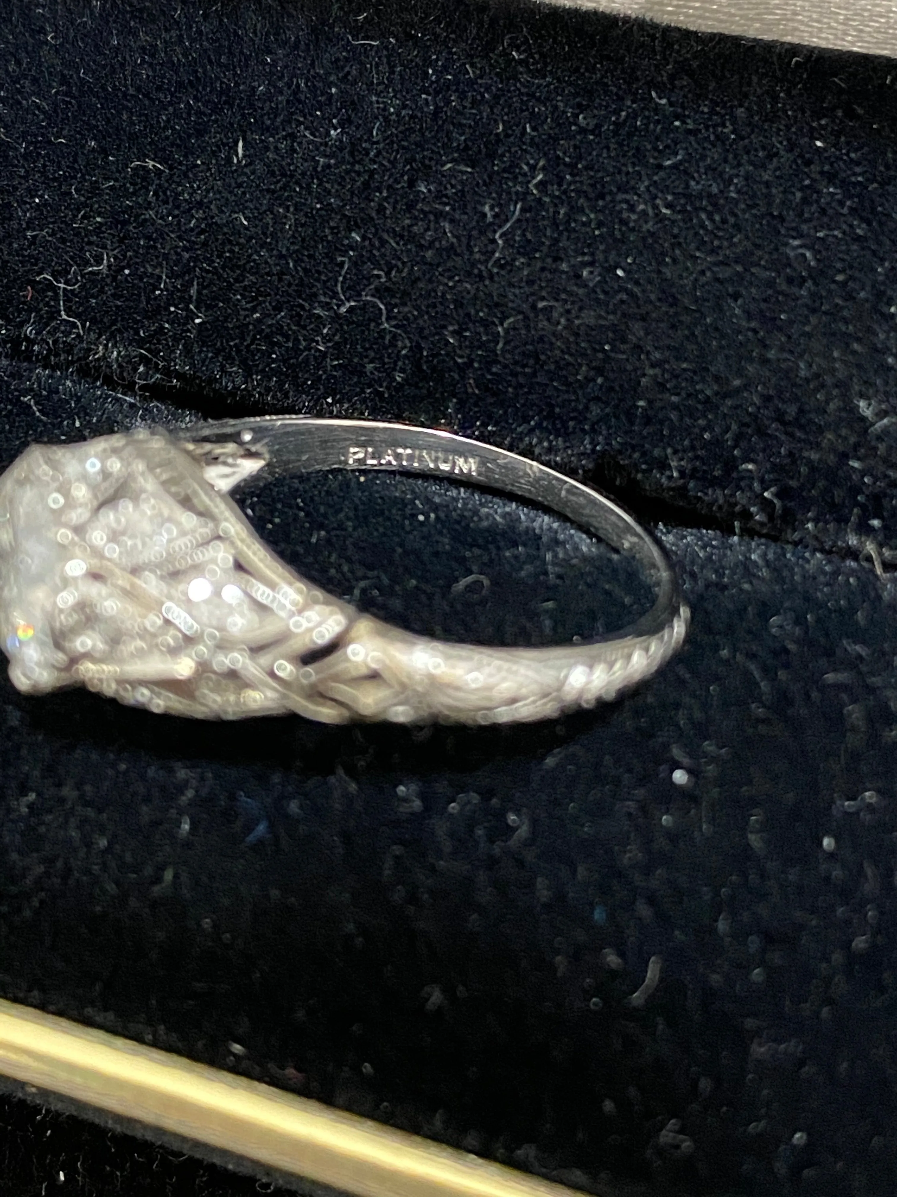 1920's Antique Design Platinum with 13 Diamonds Ring - $15K Appraisal Value w/CoA}
