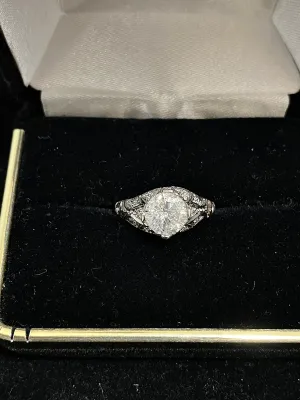 1920's Antique Design Platinum with 13 Diamonds Ring - $15K Appraisal Value w/CoA}