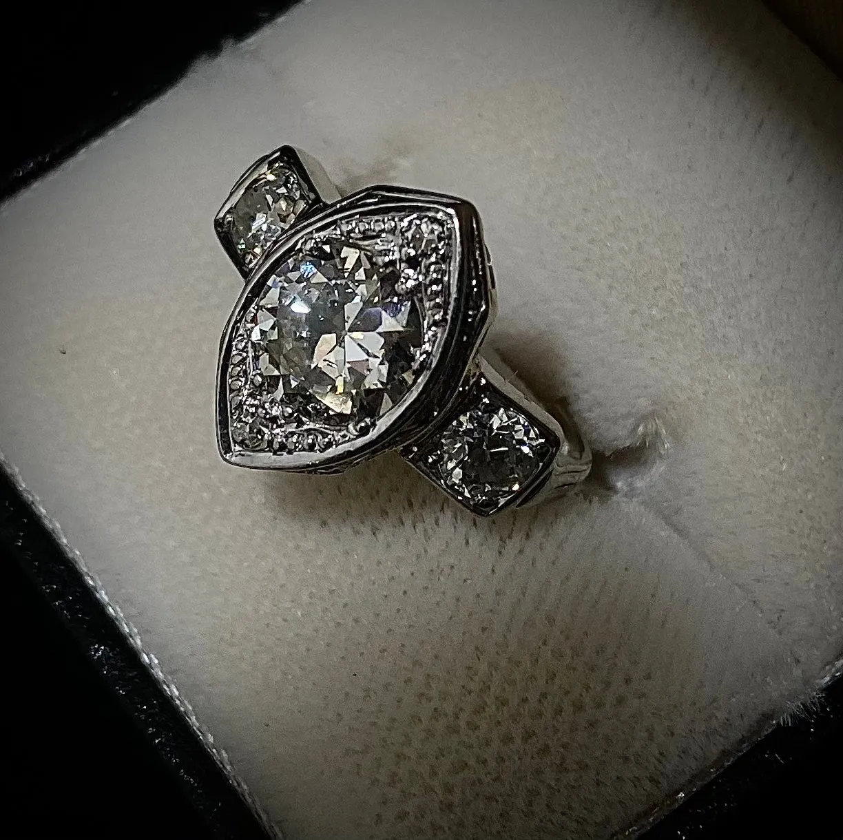 1920’s Antique Design Platinum with Diamond Filigree Ring - $60K Appraisal Value w/ CoA!}