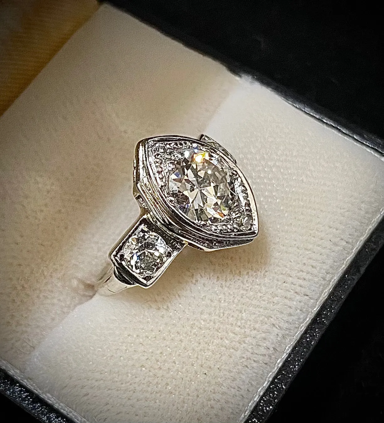1920’s Antique Design Platinum with Diamond Filigree Ring - $60K Appraisal Value w/ CoA!}