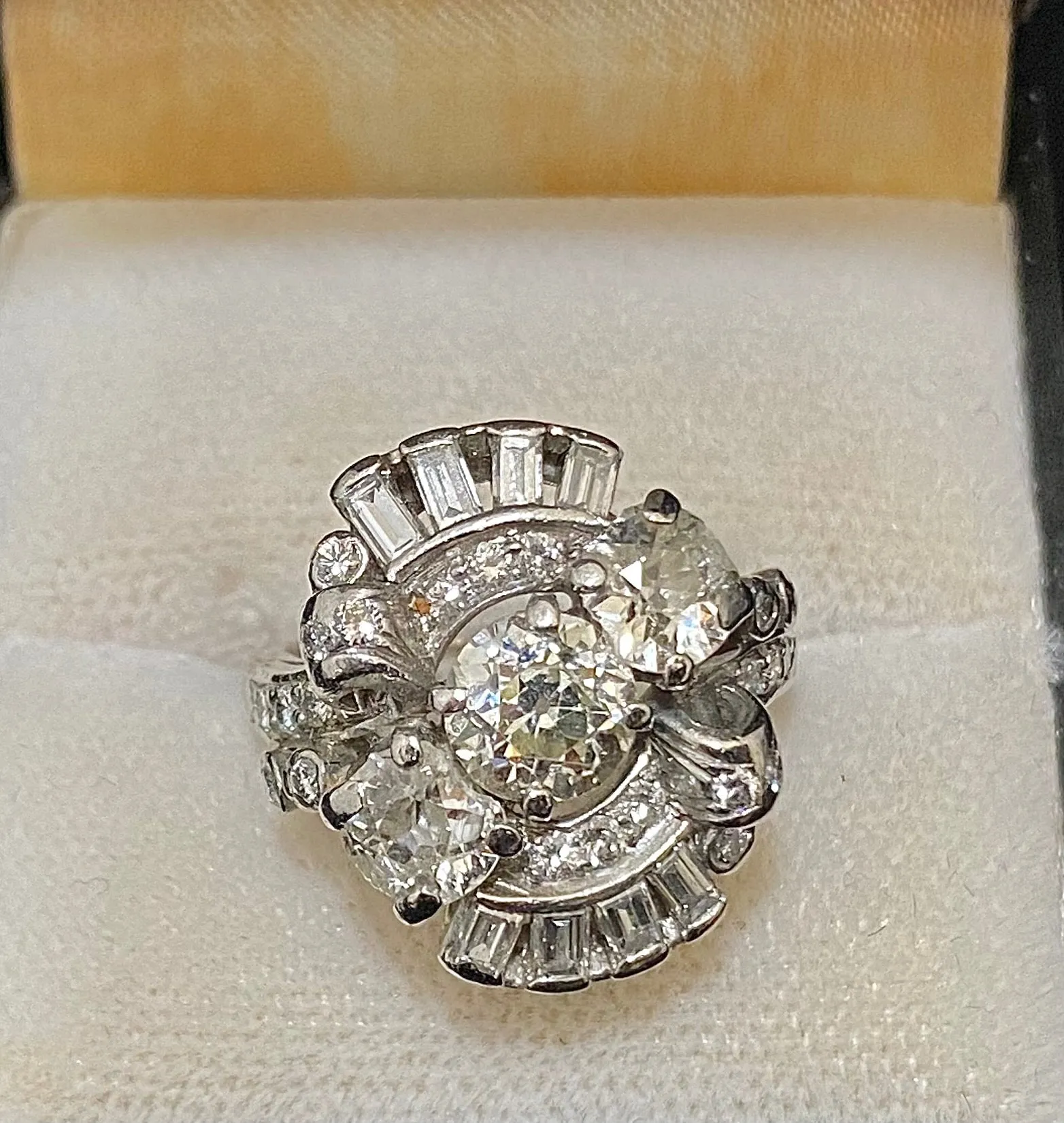 1920's Antique Handcrafted Platinum & Old Mine Diamond Ring - $30K Appraisal Value w/CoA}