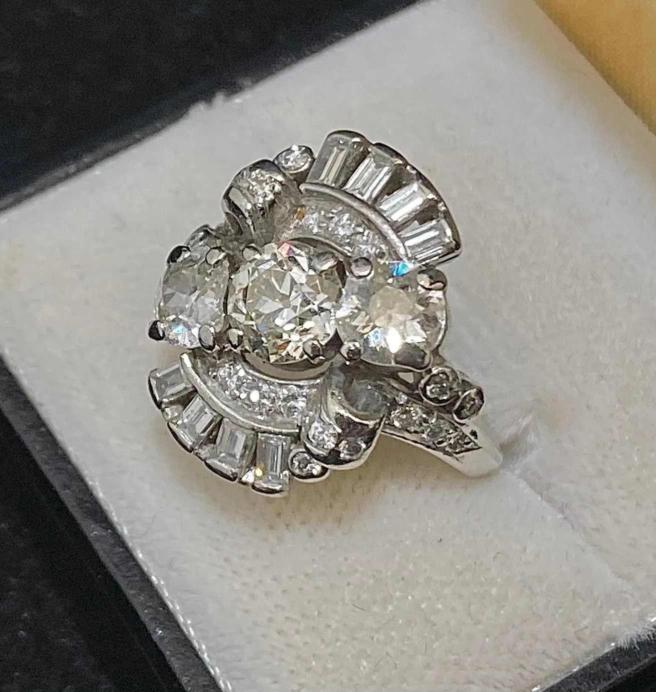 1920's Antique Handcrafted Platinum & Old Mine Diamond Ring - $30K Appraisal Value w/CoA}