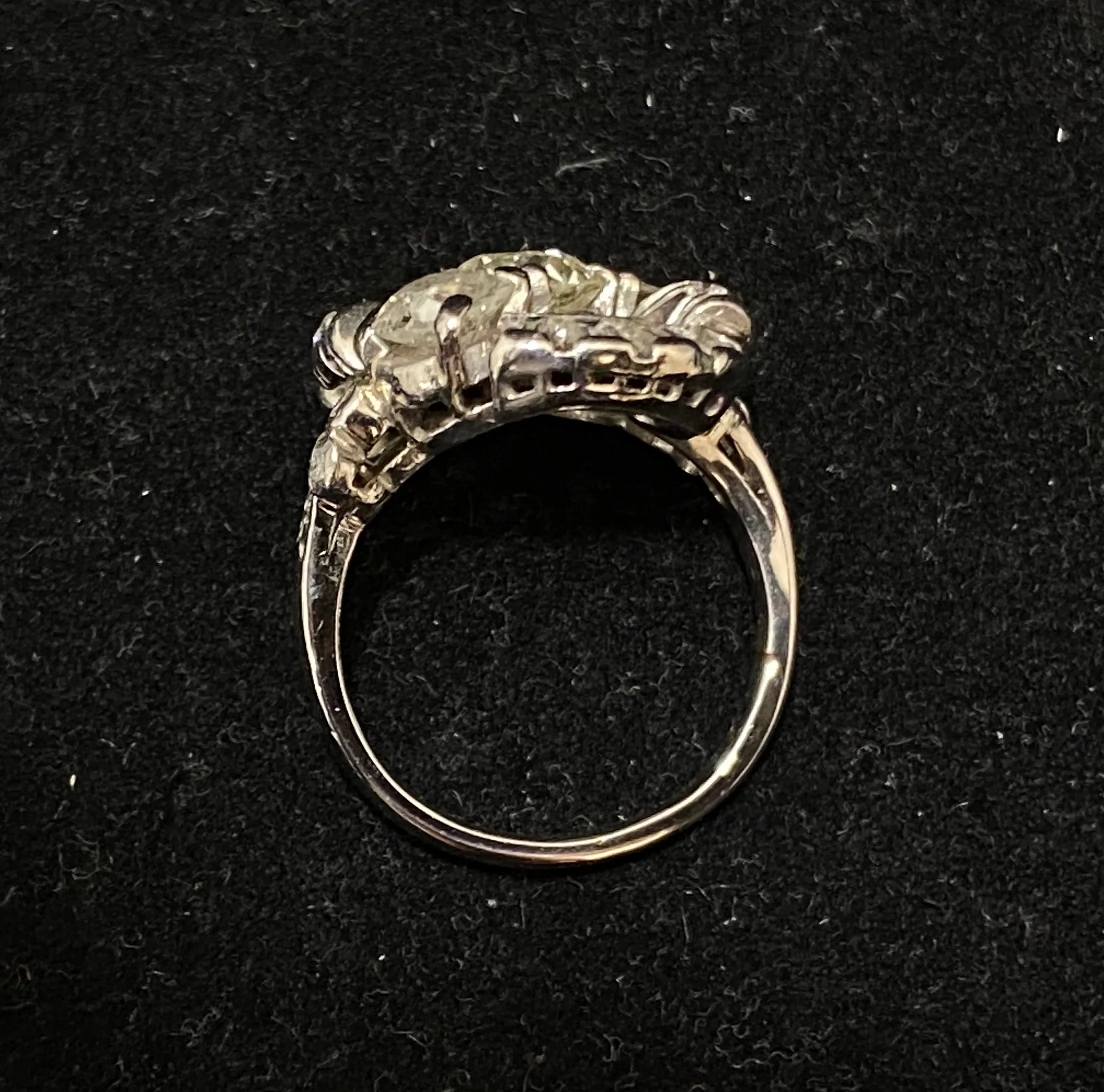 1920's Antique Handcrafted Platinum & Old Mine Diamond Ring - $30K Appraisal Value w/CoA}