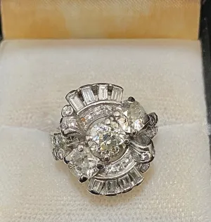 1920's Antique Handcrafted Platinum & Old Mine Diamond Ring - $30K Appraisal Value w/CoA}