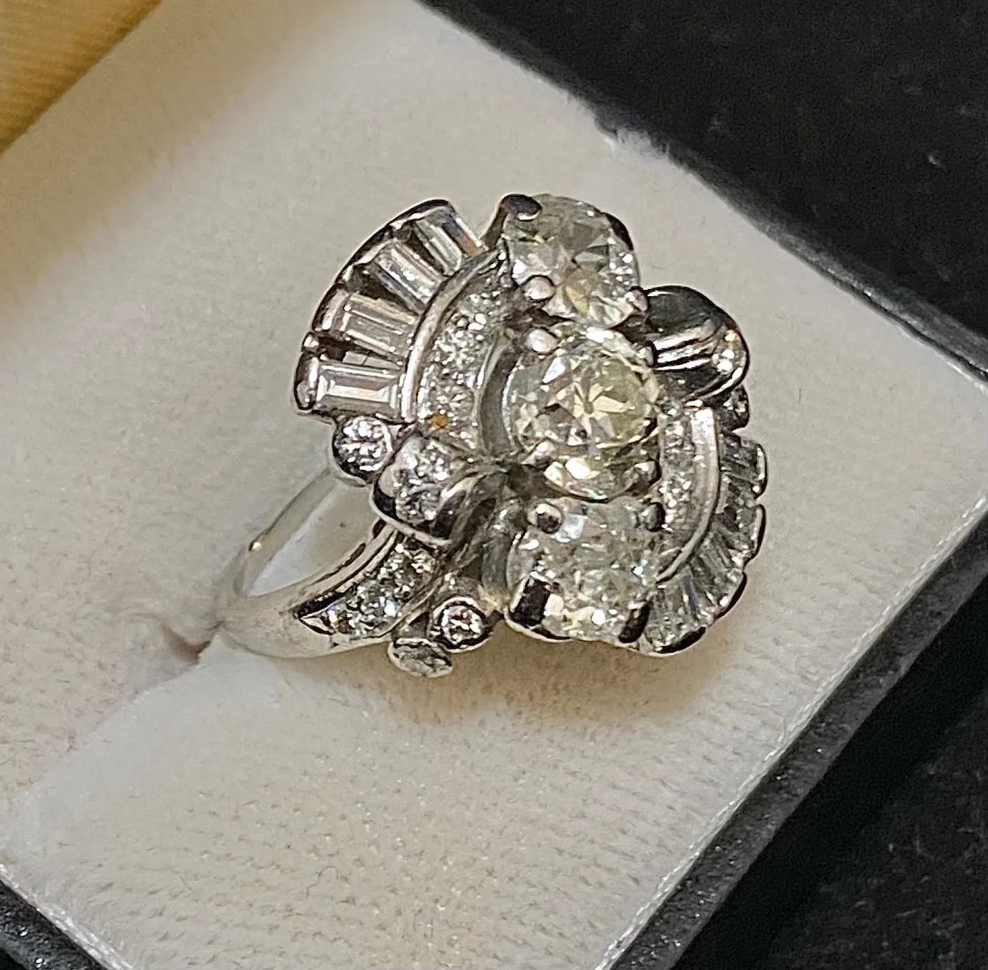 1920's Antique Handcrafted Platinum & Old Mine Diamond Ring - $30K Appraisal Value w/CoA}