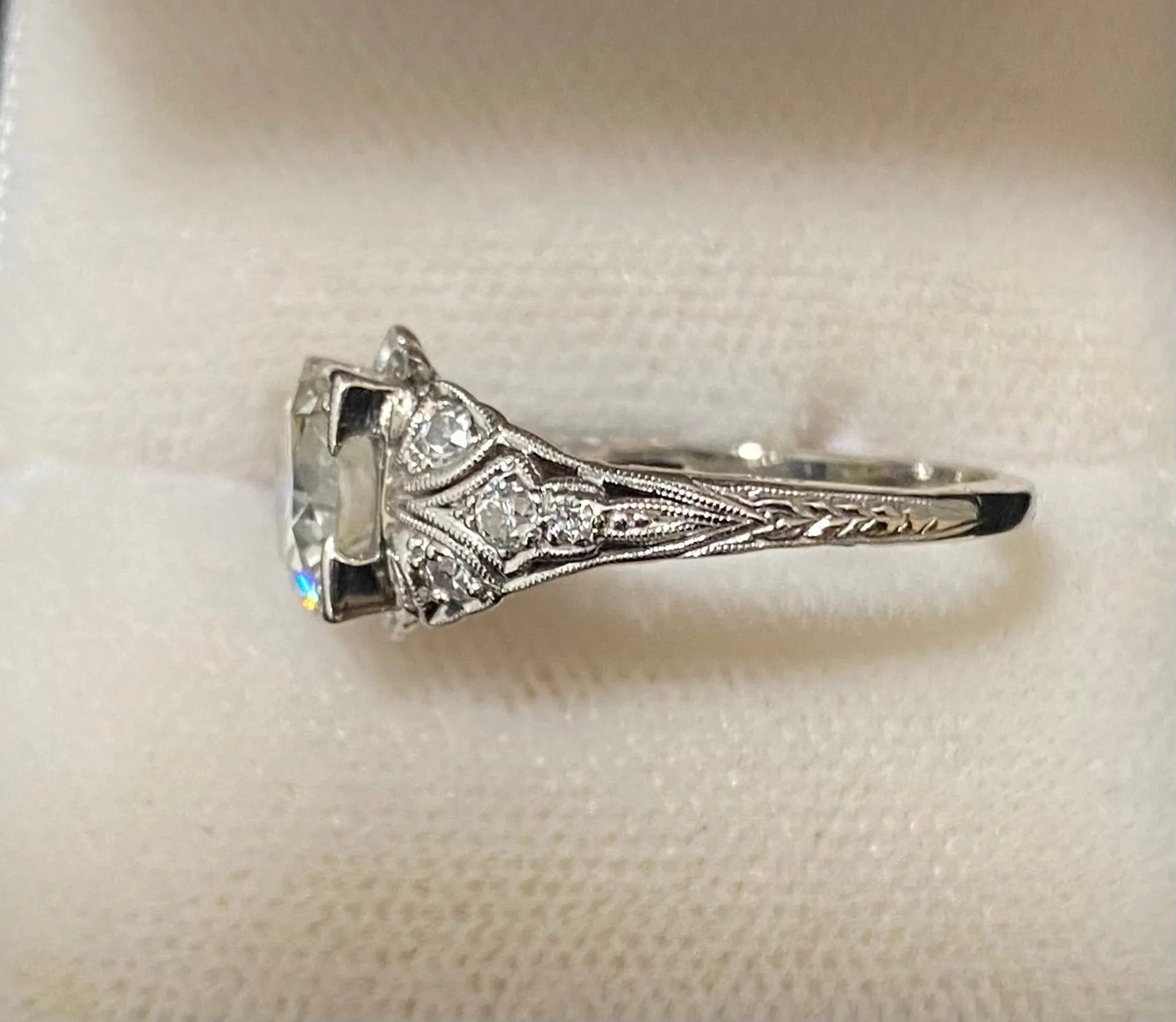 1920s Antique Platinum 9-Diamond Filigree Ring - $40K Appraisal Value w/CoA}