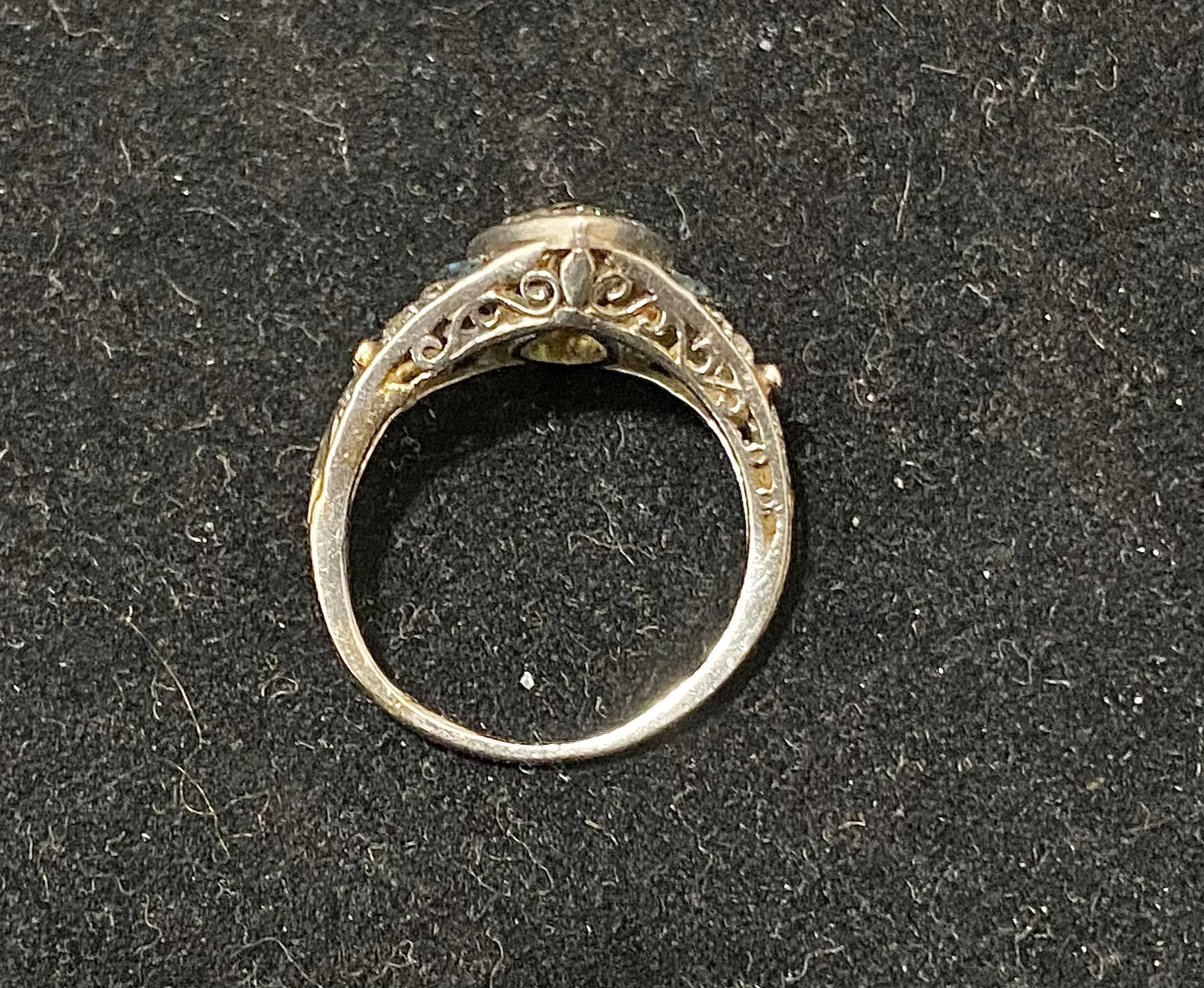 1920's Antique Platinum Old European Diamond & Sapphire Ring - $50K Appraisal Value w/CoA}