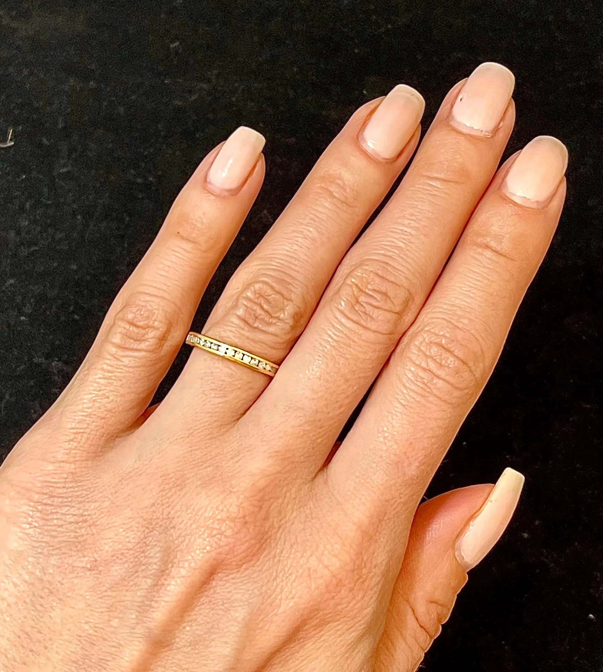 1920s European Design 18KYG Channel setting Diamond Band Ring - $4K APR Value w/CoA!