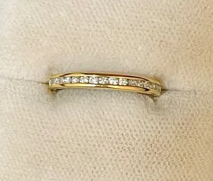 1920s European Design 18KYG Channel setting Diamond Band Ring - $4K APR Value w/CoA!
