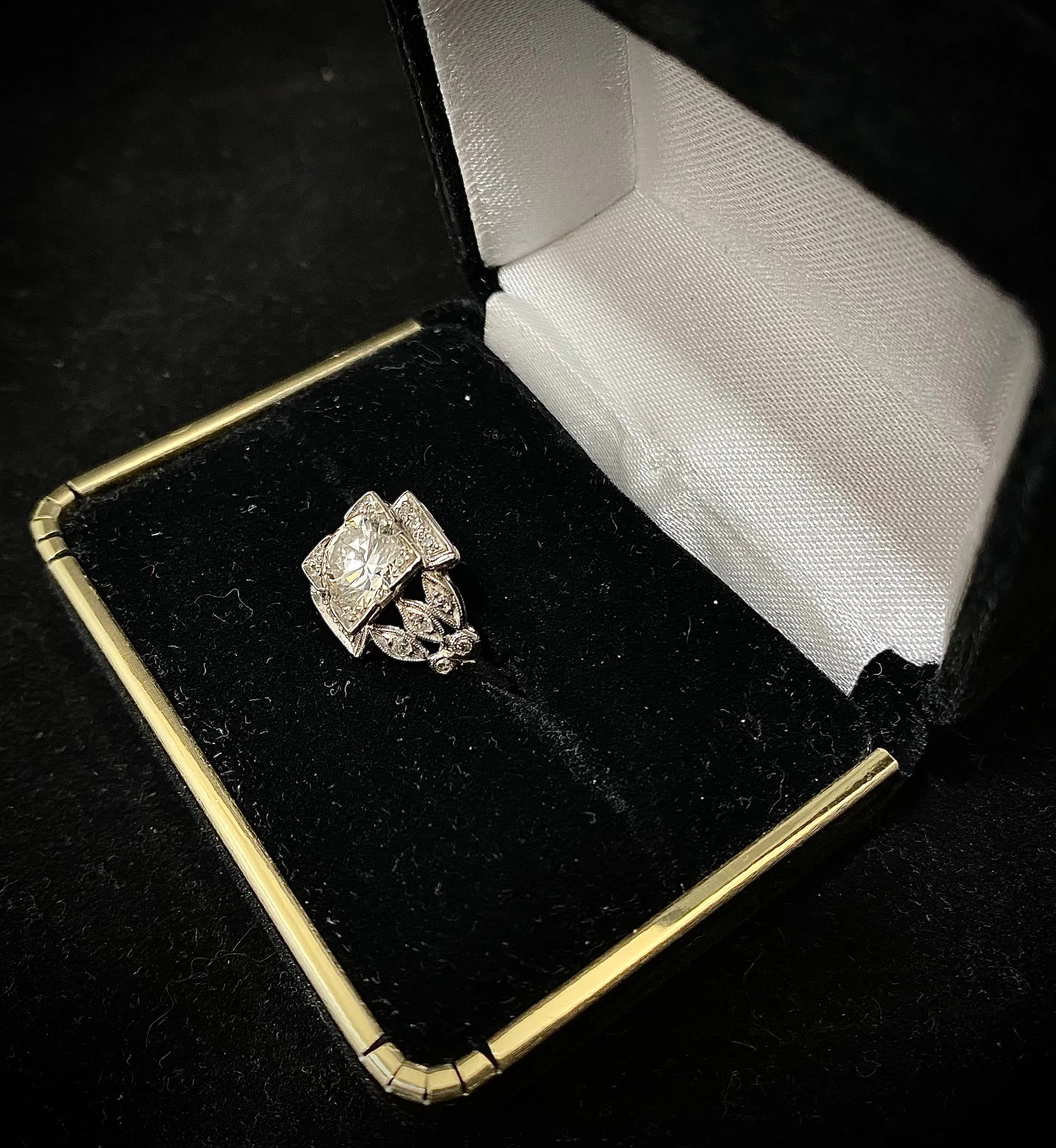 1920's Filigree style Platinum with 17 Diamonds Ring - $80K Appraisal Value w/ CoA! }