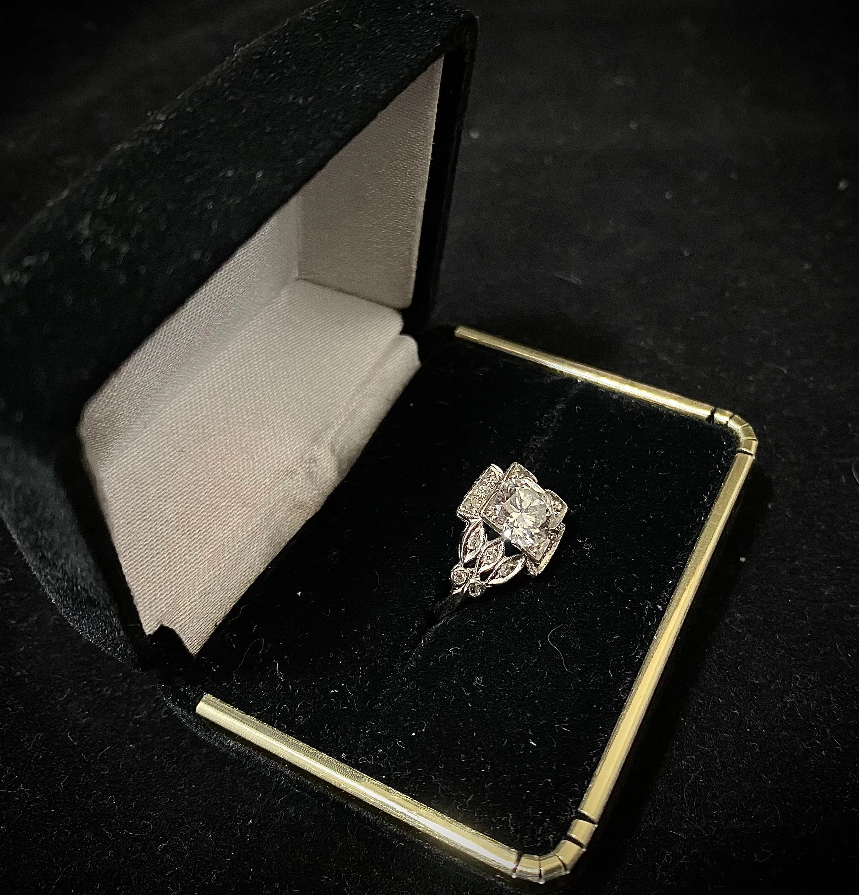 1920's Filigree style Platinum with 17 Diamonds Ring - $80K Appraisal Value w/ CoA! }