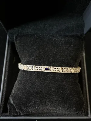 1920’s Victorian Style European Design Diamond/Sapphire Bracelet - $10K APR Value w/ CoA!