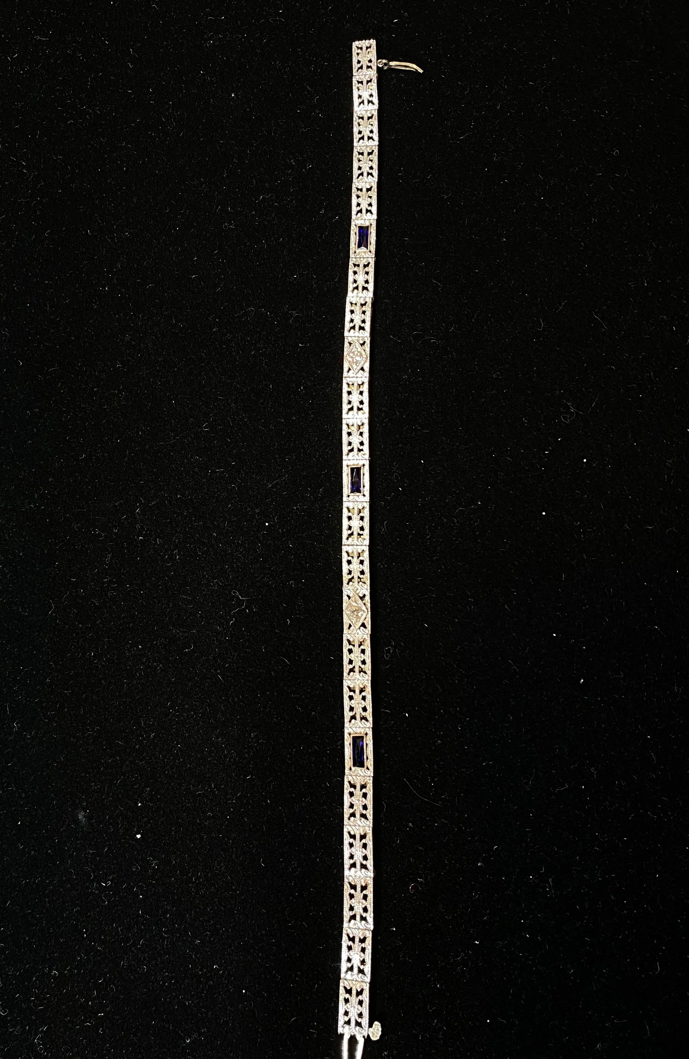 1920’s Victorian Style European Design Diamond/Sapphire Bracelet - $10K APR Value w/ CoA!