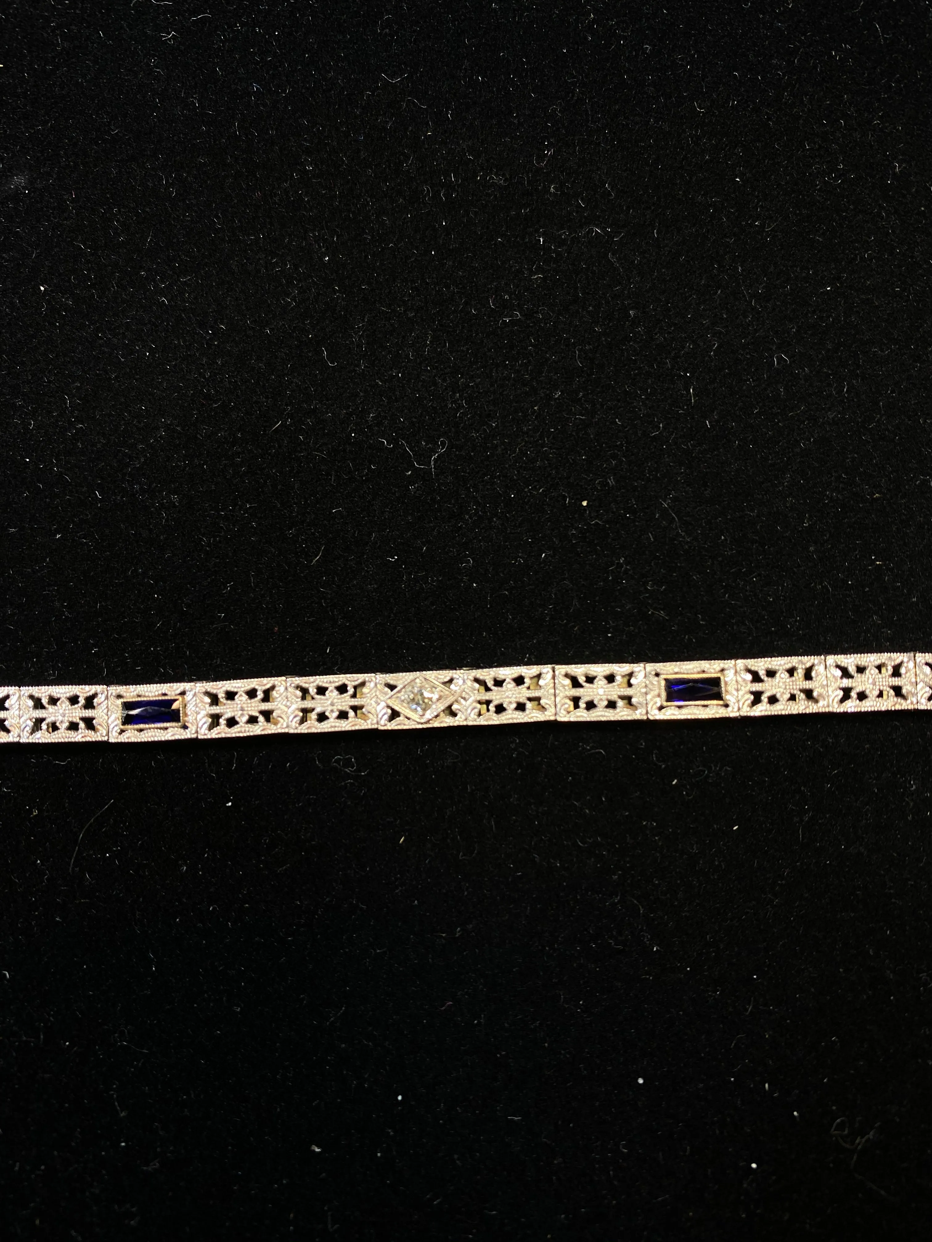1920’s Victorian Style European Design Diamond/Sapphire Bracelet - $10K APR Value w/ CoA!