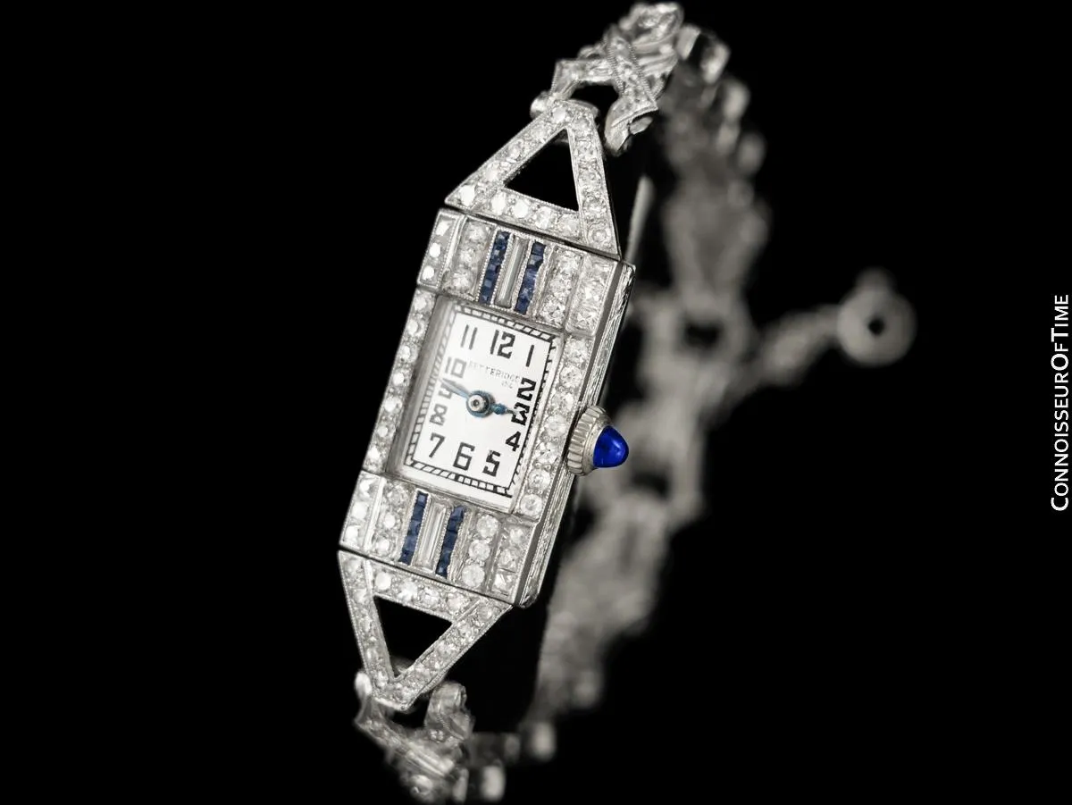 1921 Audemars Piguet For Betteridge Rare & Exquisite Art Deco Ladies Watch - Platinum, Diamonds & Sapphires