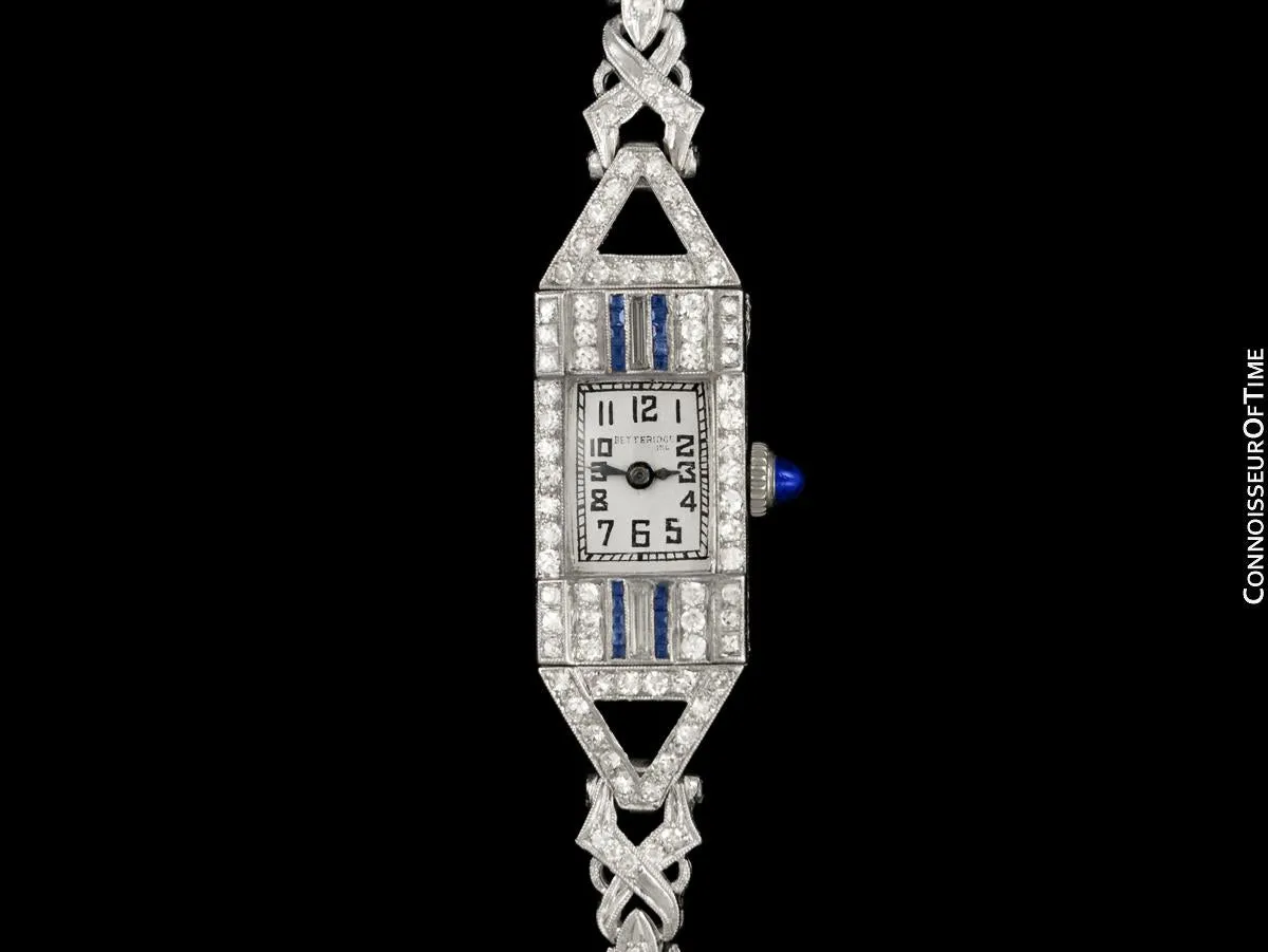 1921 Audemars Piguet For Betteridge Rare & Exquisite Art Deco Ladies Watch - Platinum, Diamonds & Sapphires
