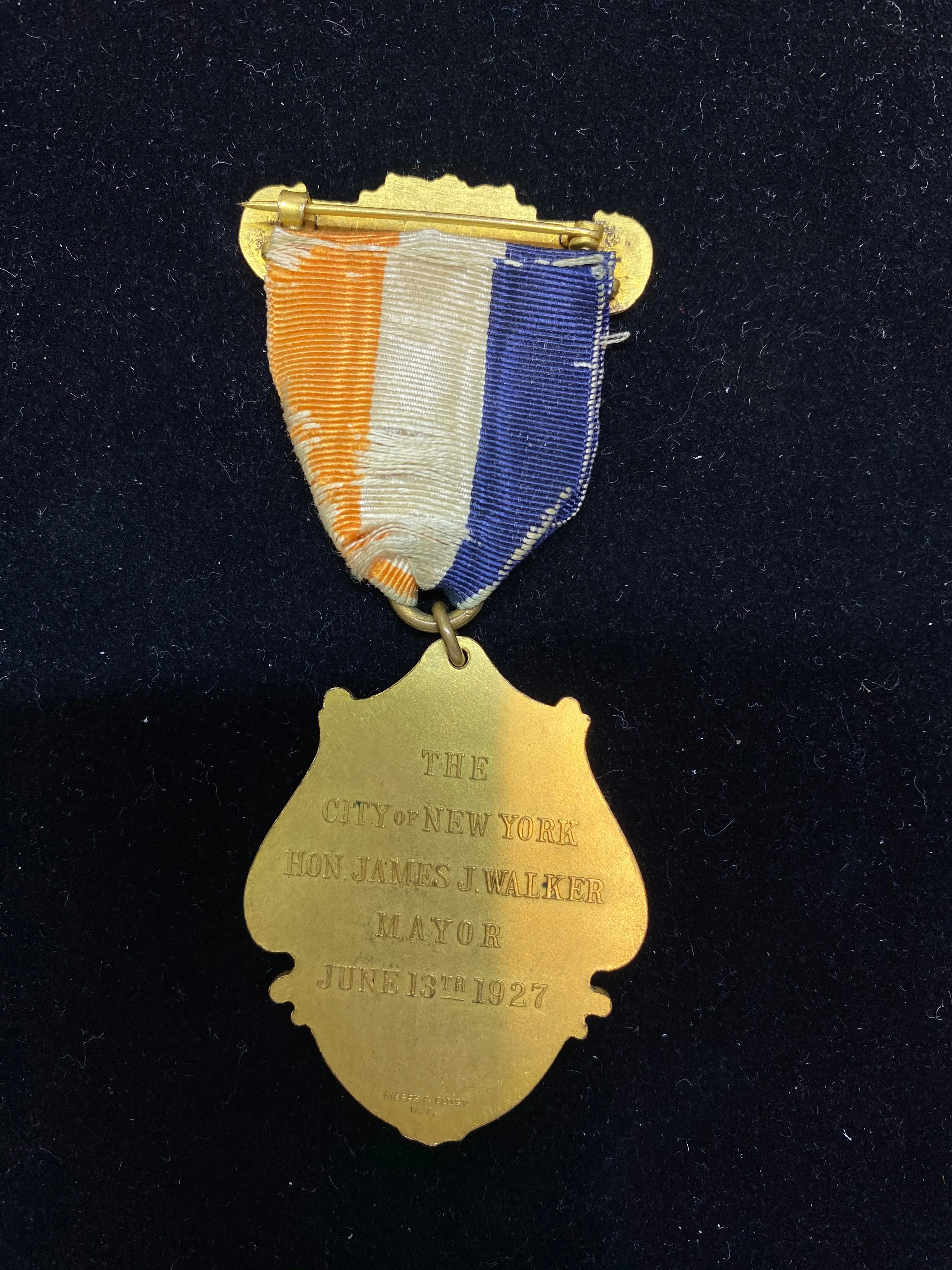 1927 The City of New York Mayor’s Committee Medal Charles Lindbergh Reception - $30K Appraisal Value w/ CoA!