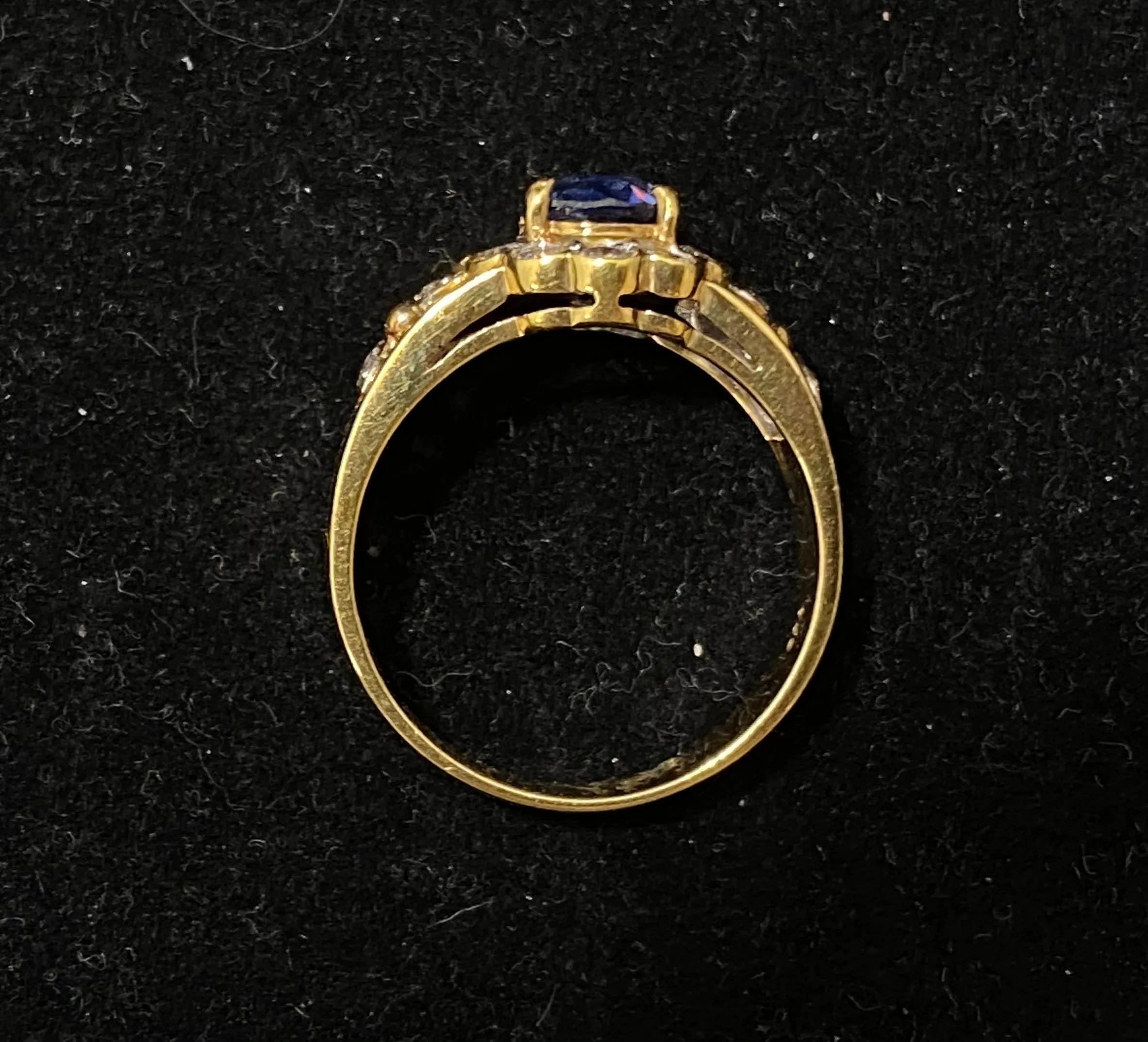 1930's Antique 18K Yellow Gold Sapphire & Diamond Ring - $20K Appraisal Value w/CoA}