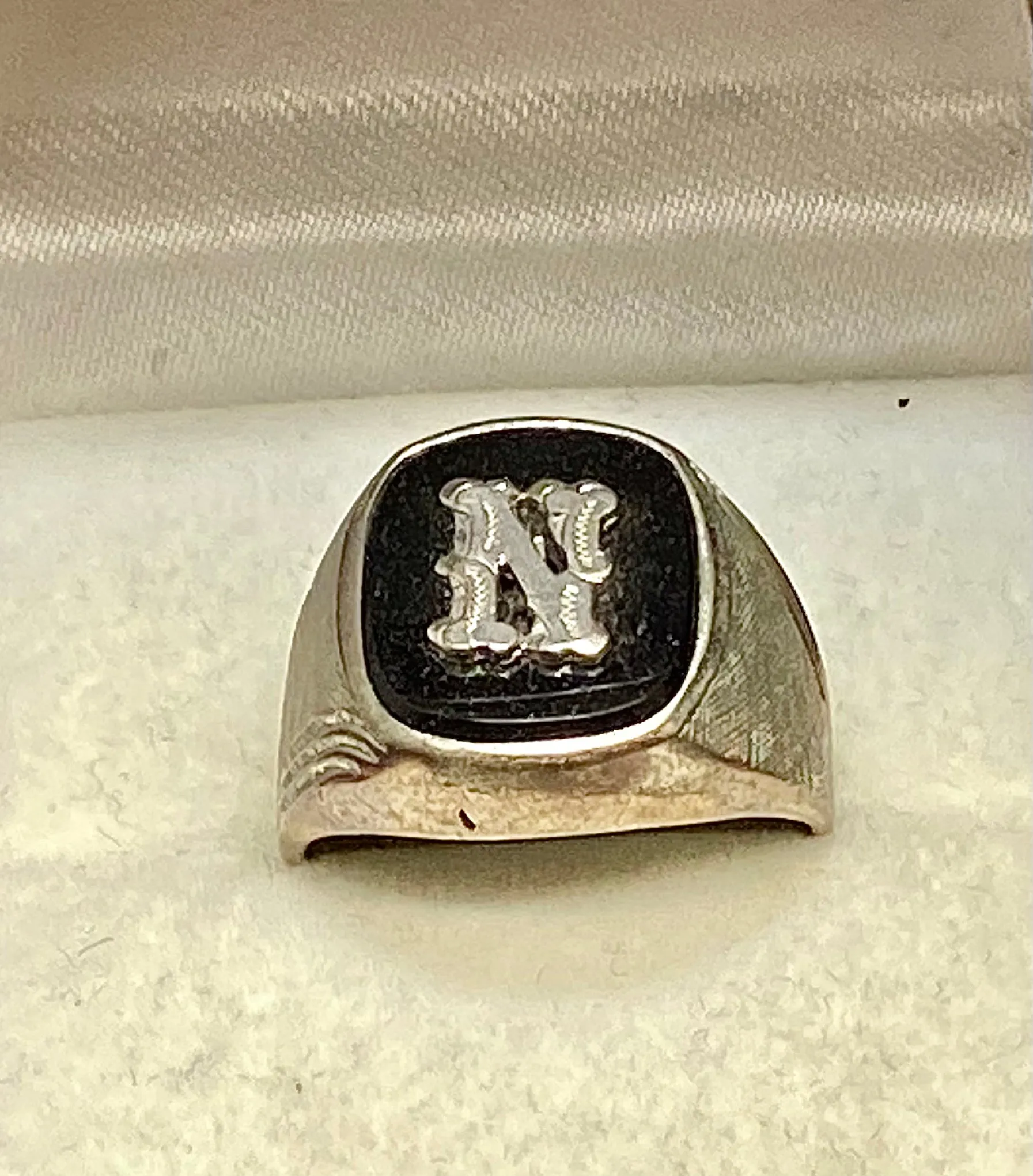 1930’s Antique Designer Sterling Silver Onyx Ring - $2.5K Appraisal Value w/CoA}