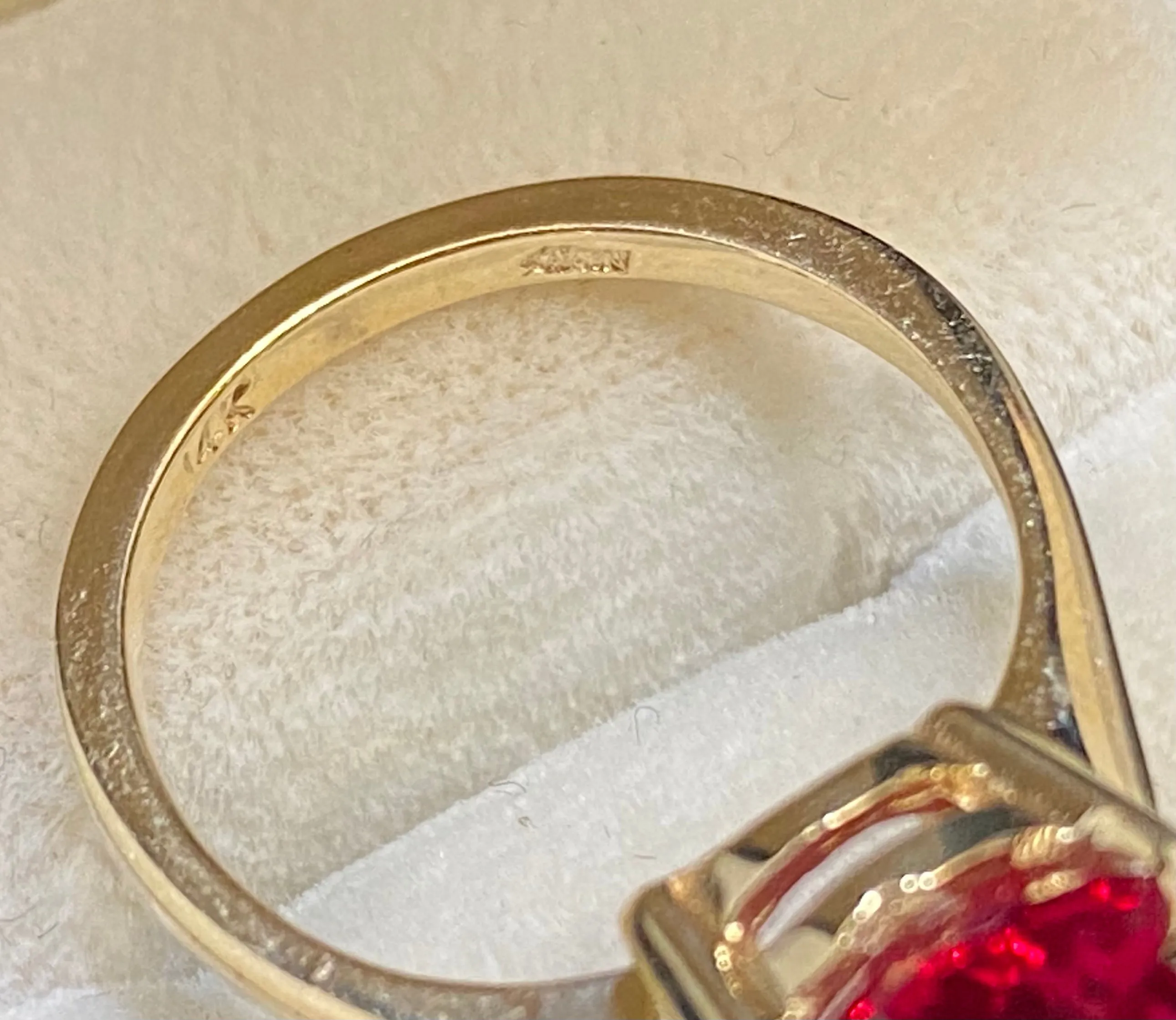 1930's Unique Designer Solid Yellow Gold Rubellite Ring - $3K Appraisal Value w/CoA}