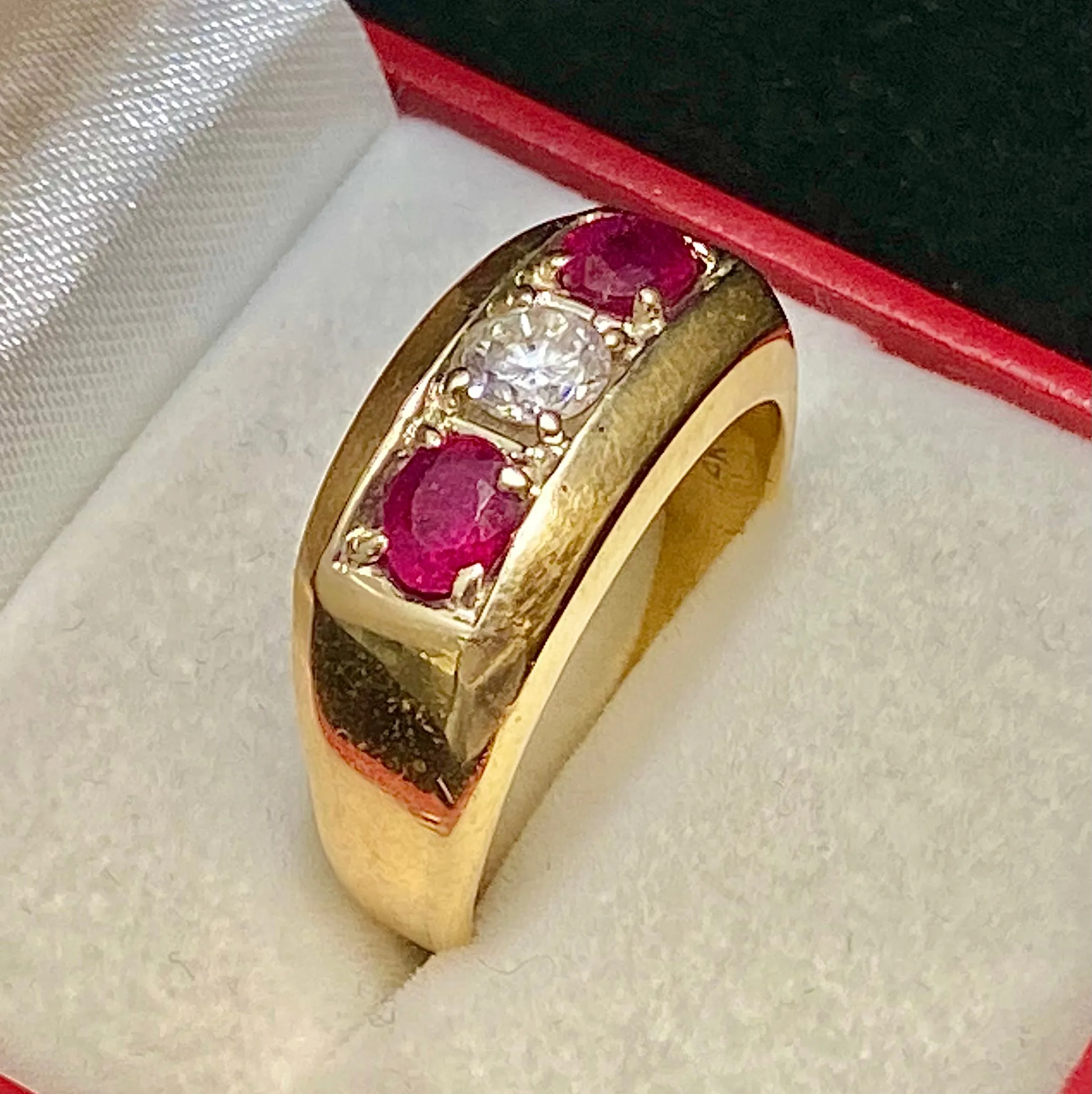 1940’s Antique Solid Yellow Gold with Diamond & Ruby Ring - $15K Appraisal Value w/CoA}