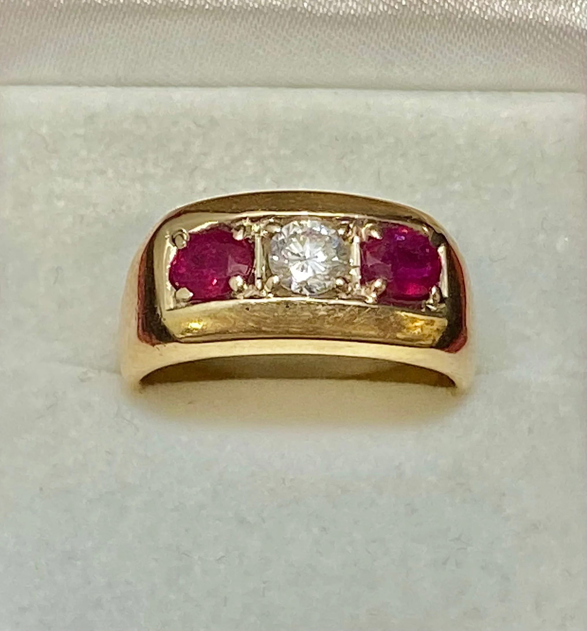 1940’s Antique Solid Yellow Gold with Diamond & Ruby Ring - $15K Appraisal Value w/CoA}