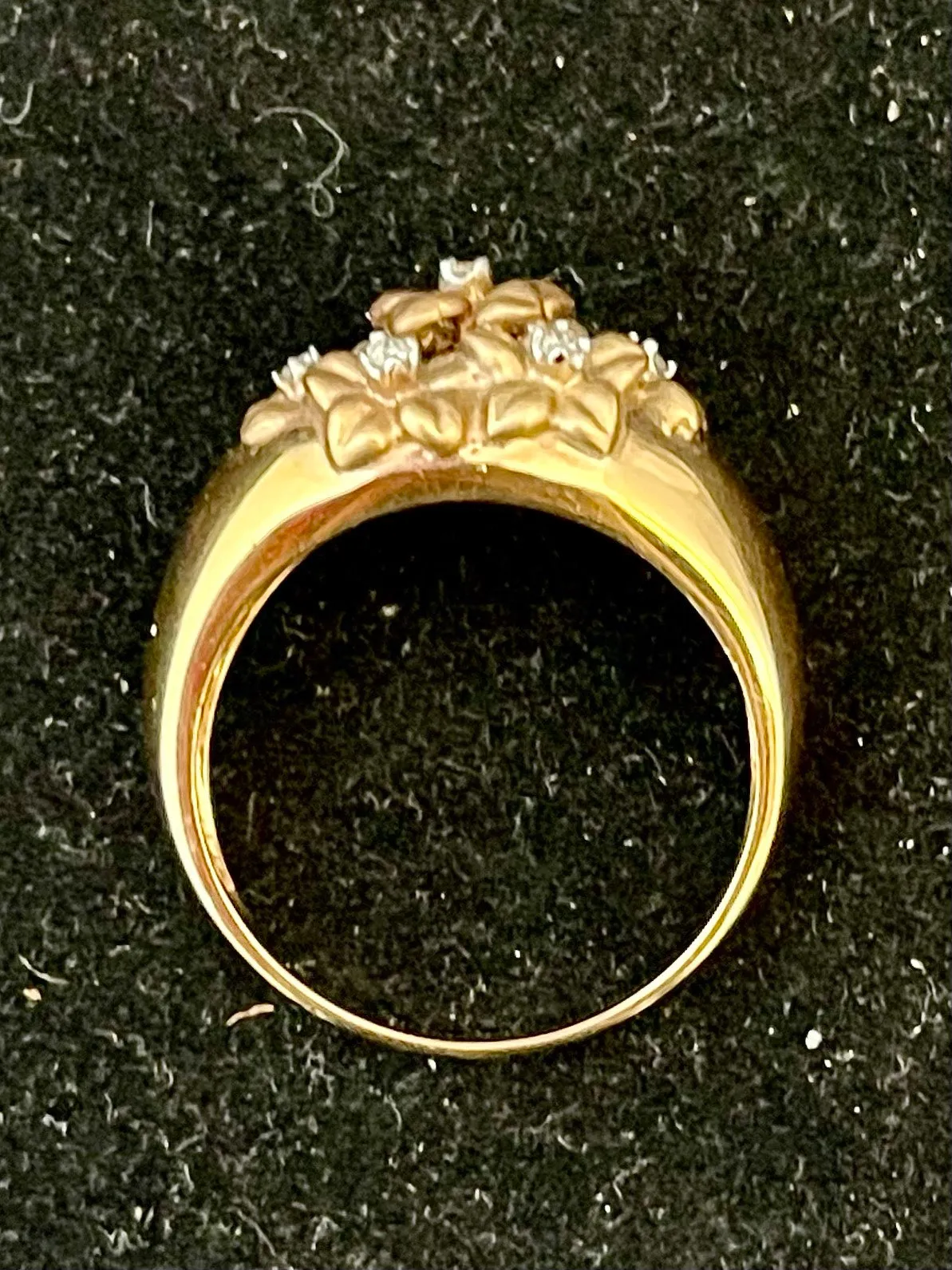 1940's Buccellati-style Designer Solid Rose Gold 7-Diamond Ring - $10K APR Value w/ CoA!
