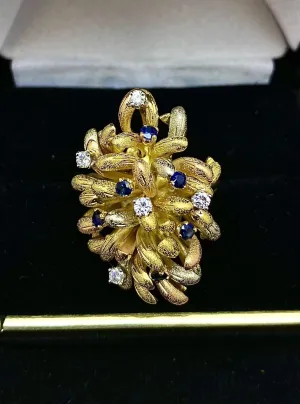 1940’s Buccellati-style Italian Design 18K Tri-Color Gold Sapphire & Diamond Ring - $15K Appraisal Value w/ CoA!