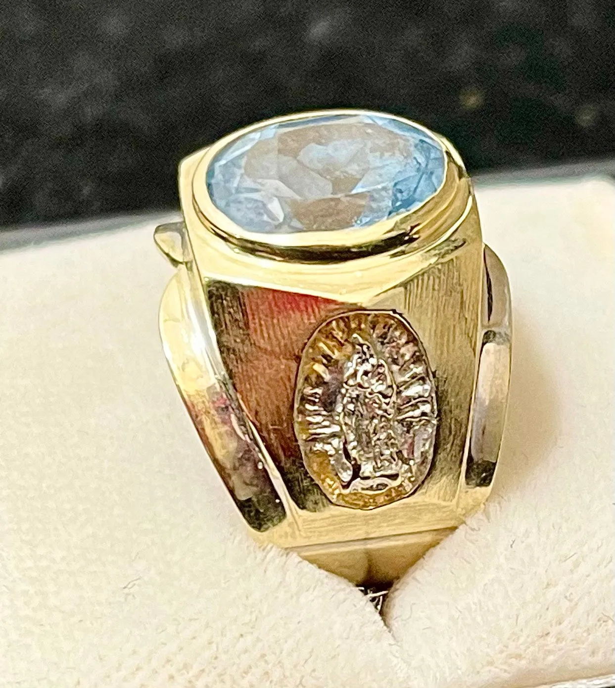 1940s Design SYWG with Oval Blue Topaz Ring - $3.5K Appraisal Value w/CoA!